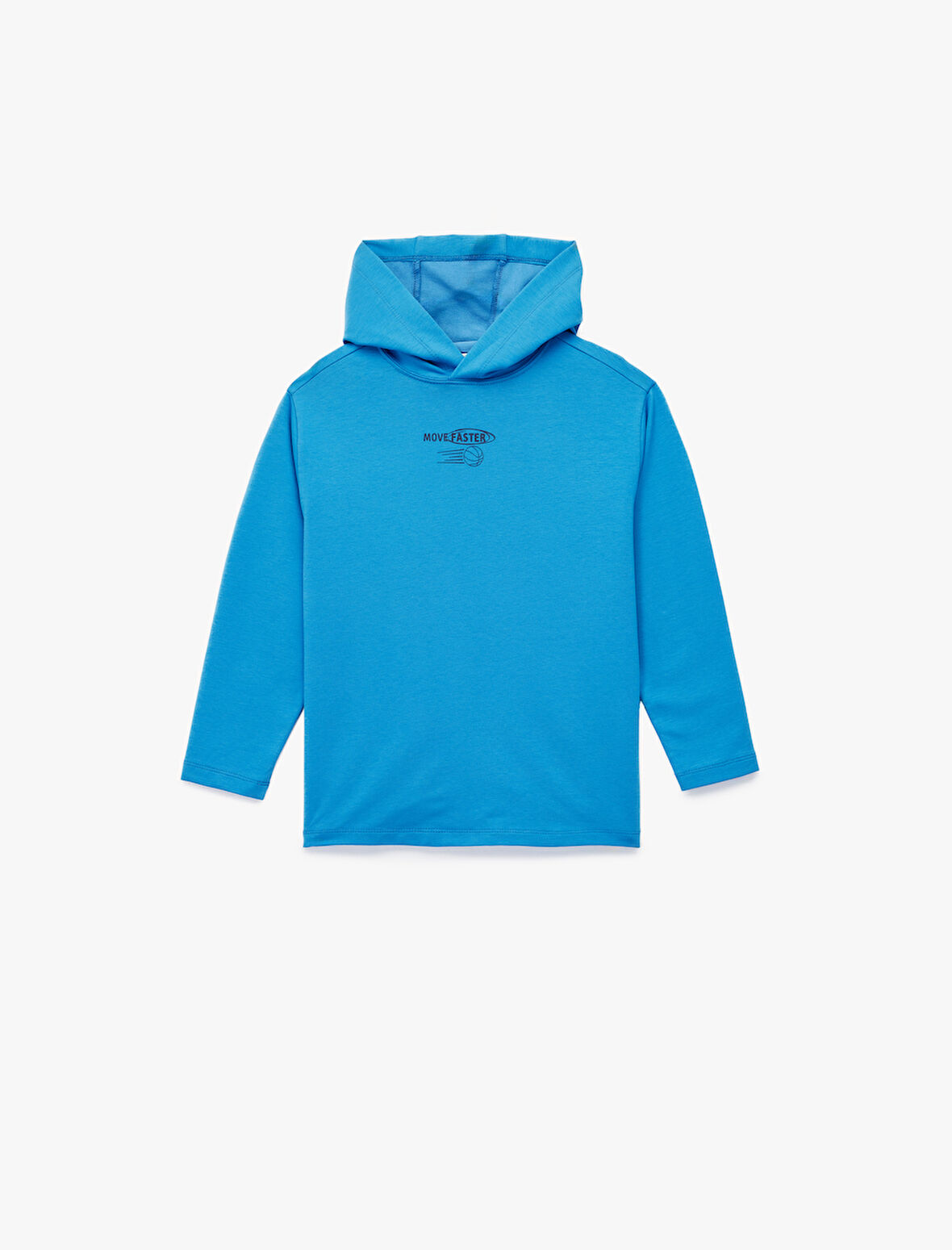 Pamuklu Uzun Kollu Baskılı Kapşonlu Sweatshirt