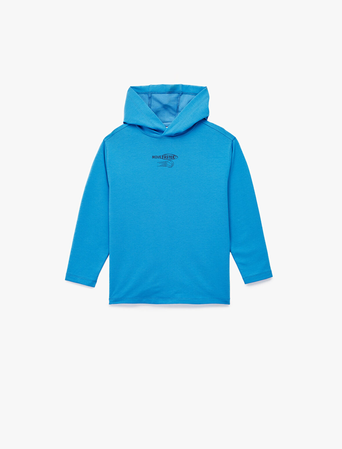 Pamuklu Uzun Kollu Baskılı Kapşonlu Sweatshirt