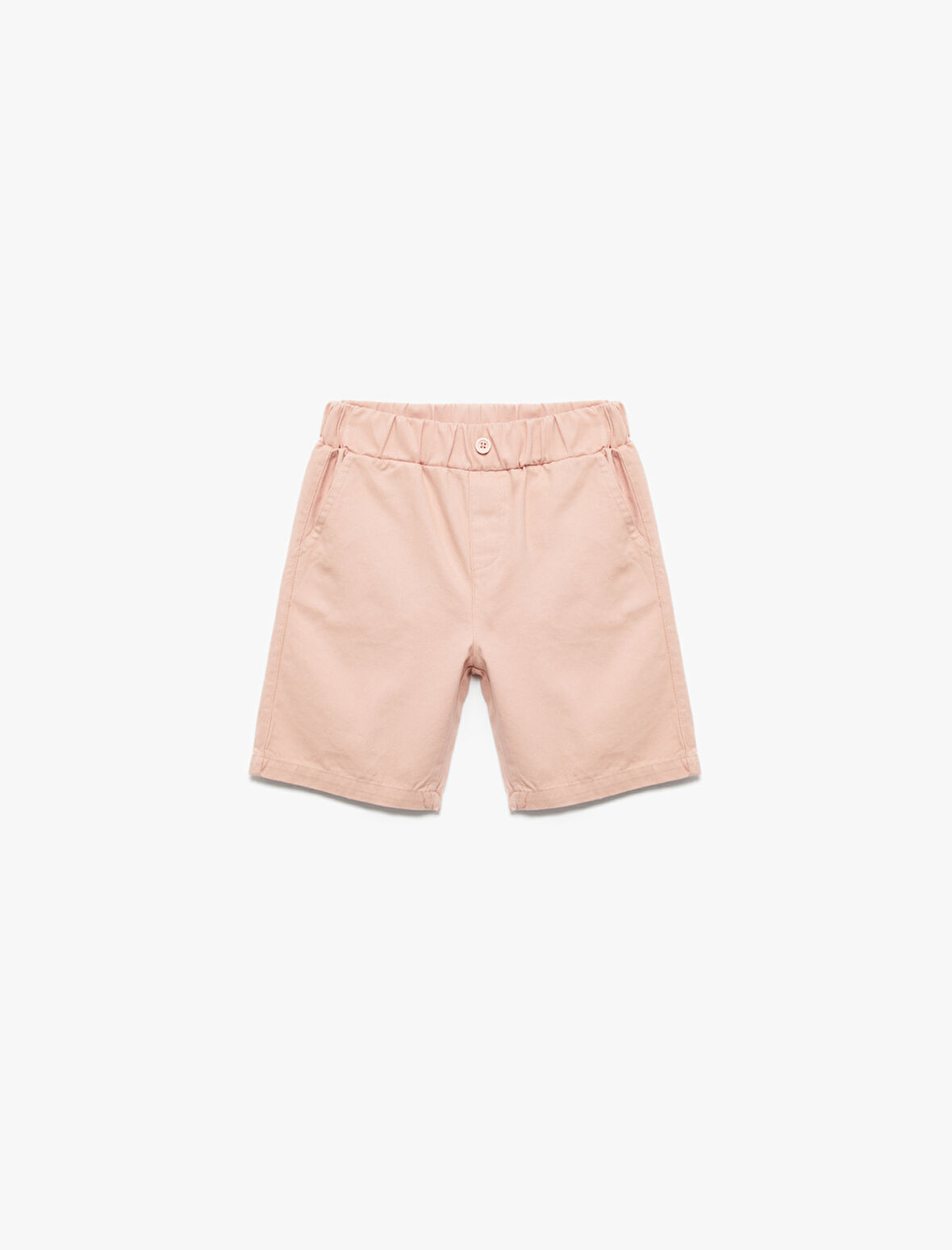 Beli Lastikli Pamuklu Cepli Basic Şort