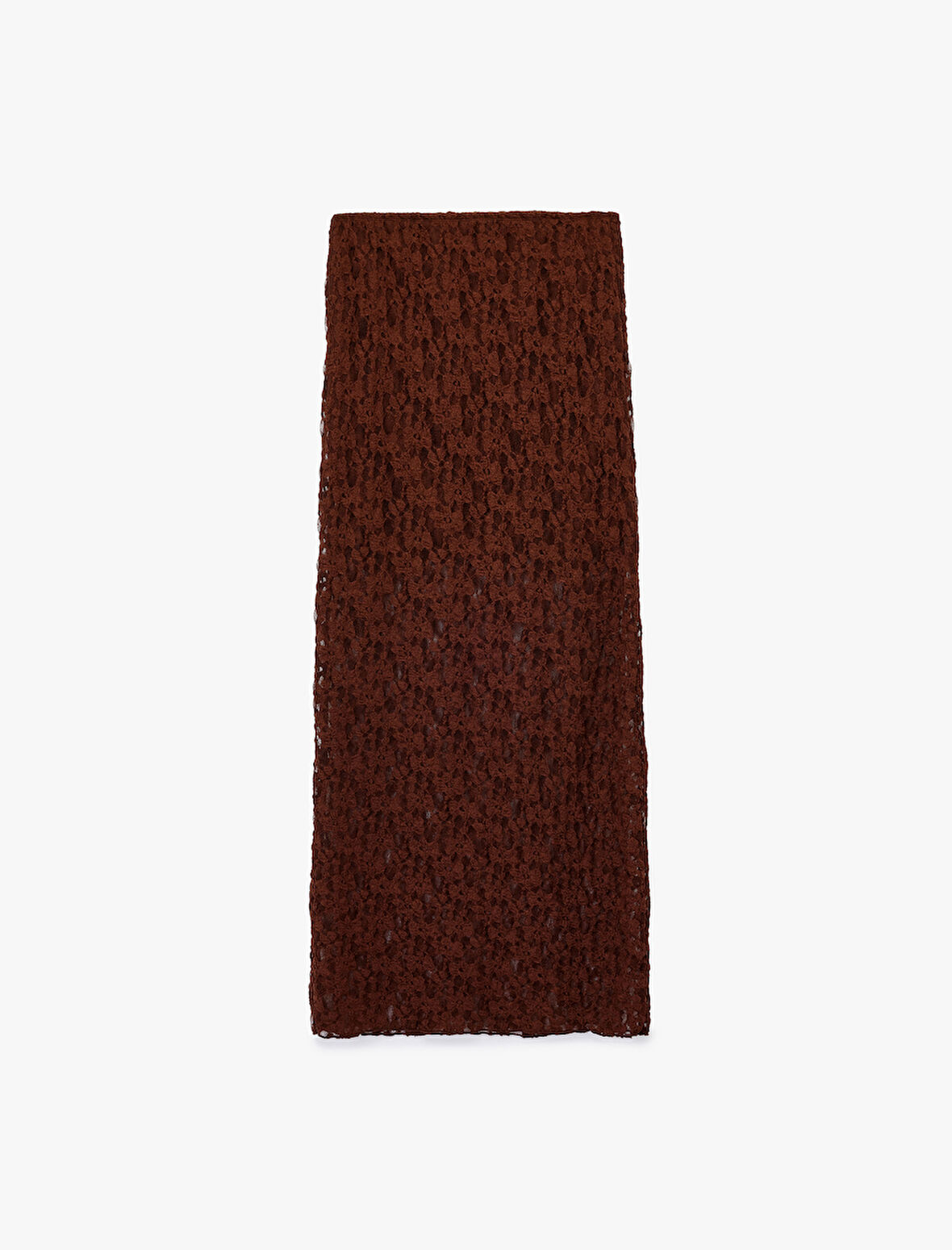 Slim Fit Yüksek Bel Dantel Midi Kalem Etek