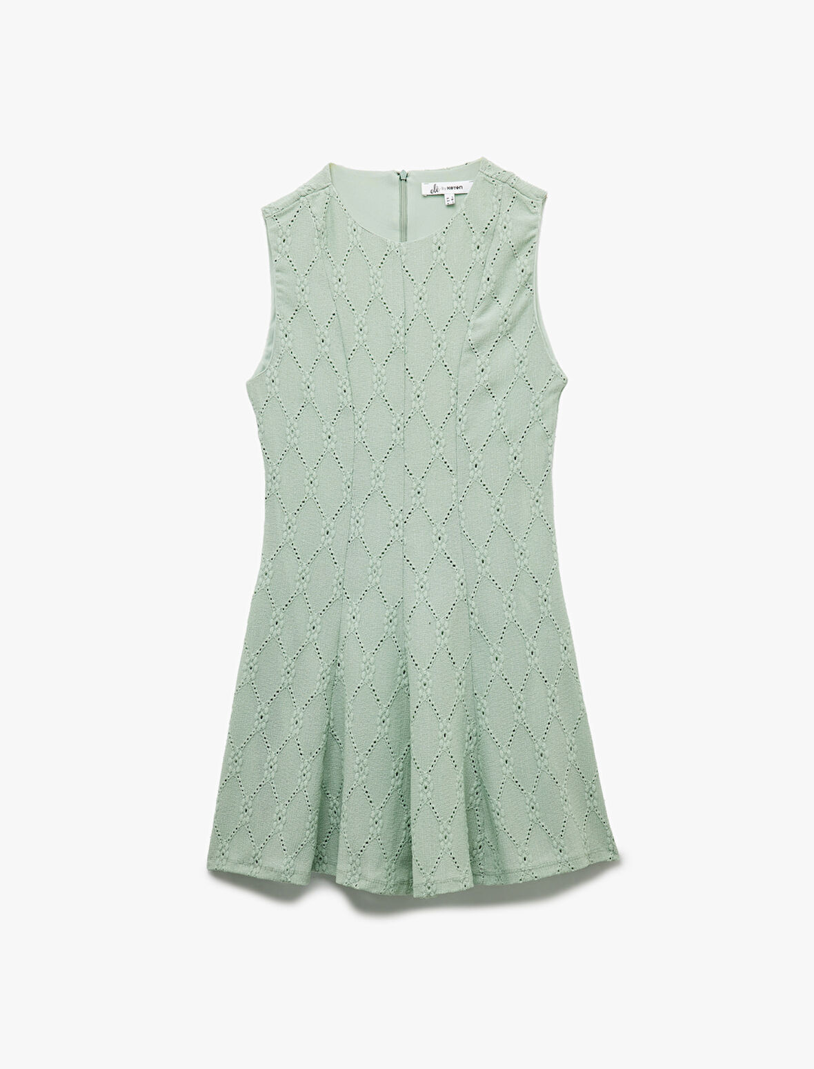 Fistolu Bisiklet Yaka Kolsuz Mini Elbise