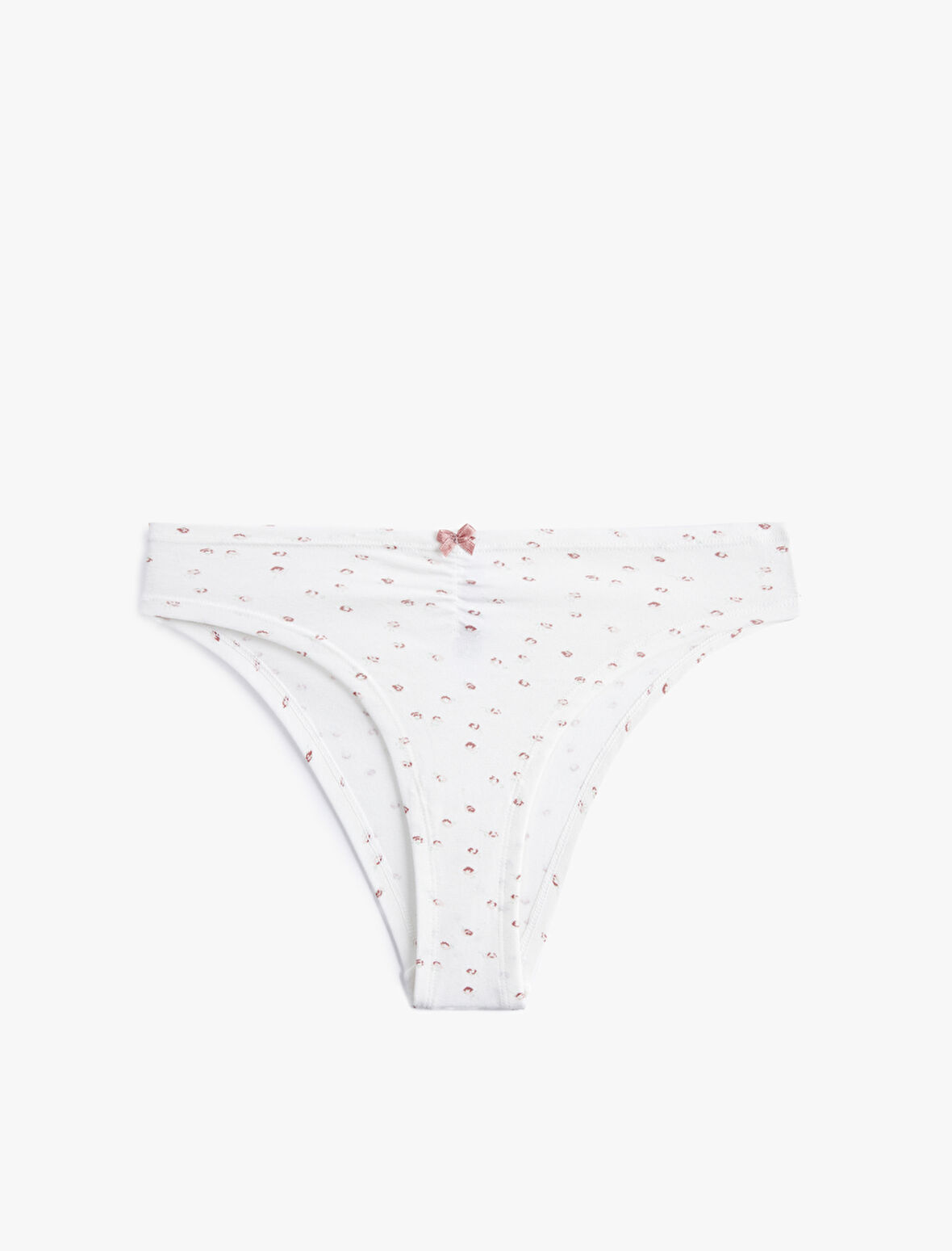 Kurdele Detaylı Rahat Kalıp Pamuklu Desenli Brazilian Külot