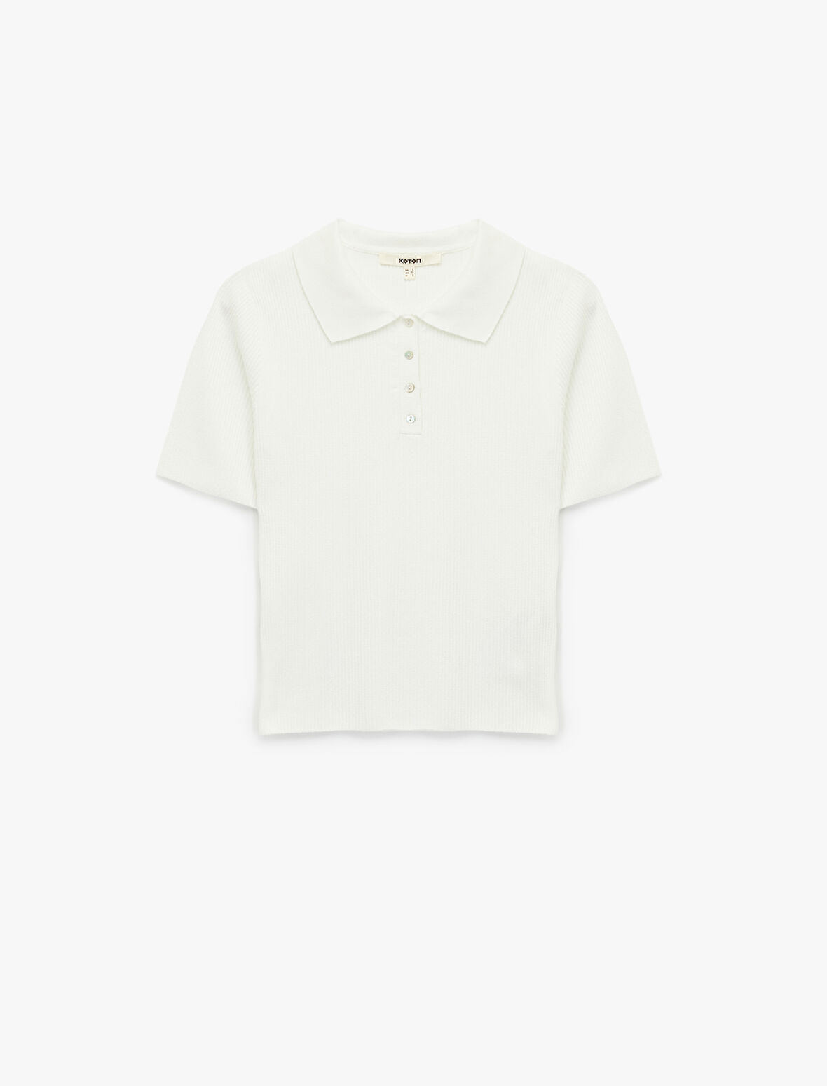 Yarım Düğmeli Kısa Kollu Triko Polo Yaka Kazak