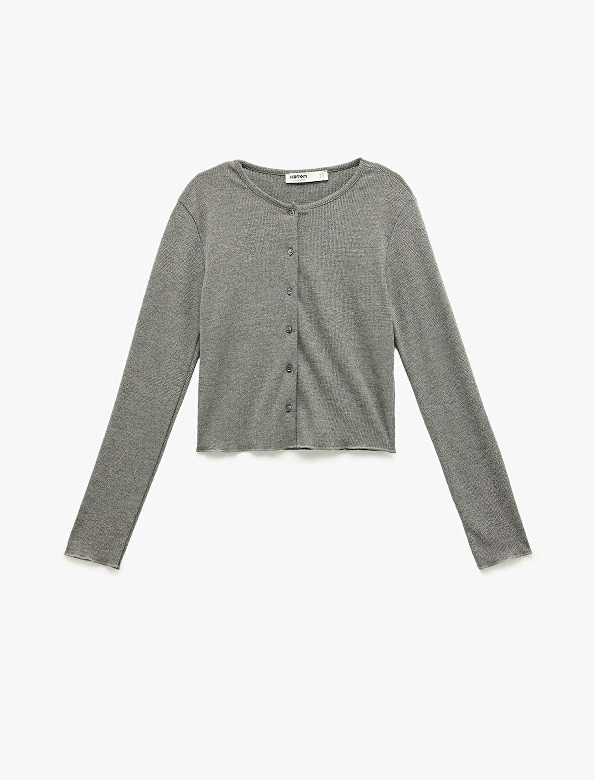 Uzun Kollu Bisiklet Yaka Triko Pijama Üstü