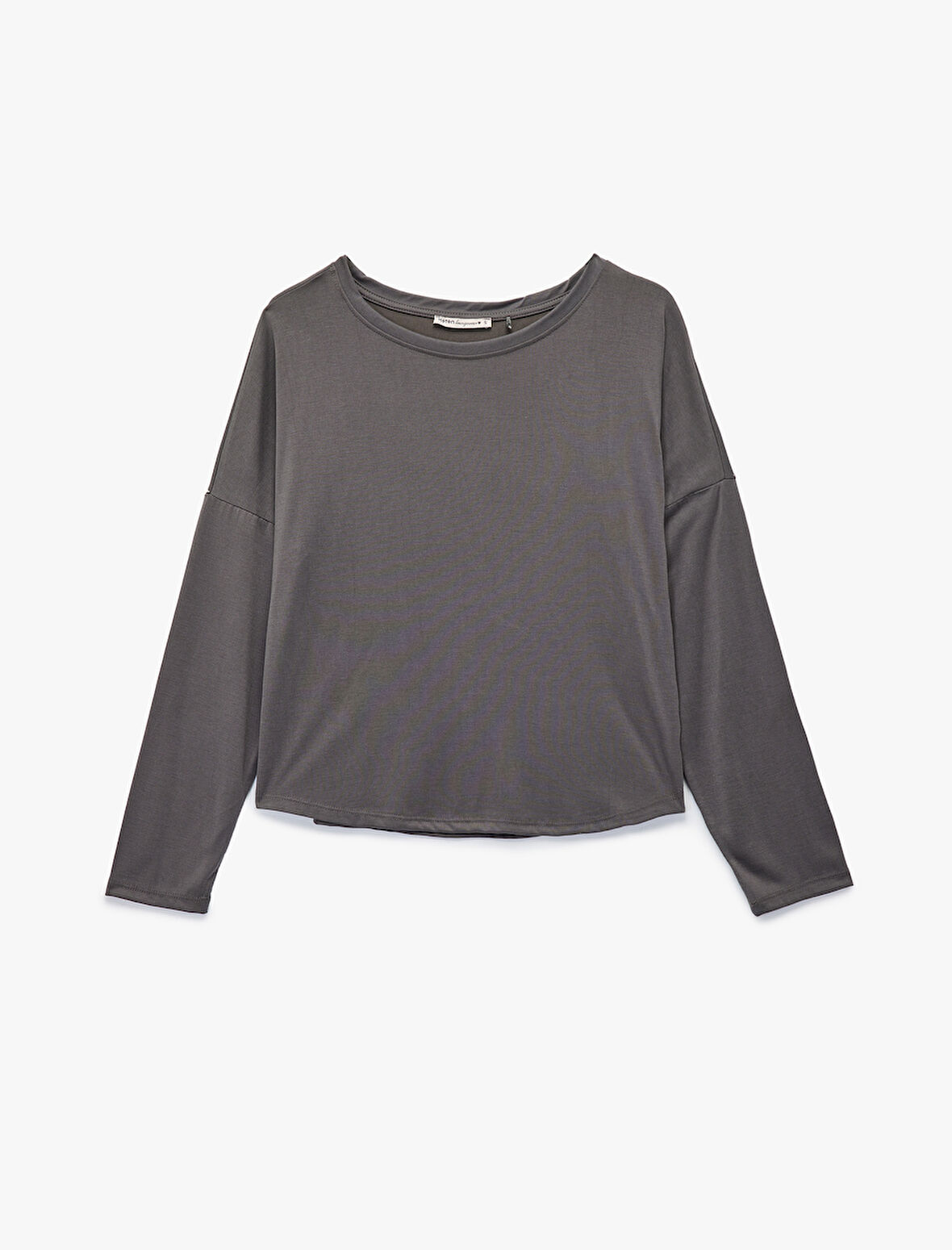 Uzun Kollu Bisiklet Yaka Rahat Kalıp Modal Pijama Üstü