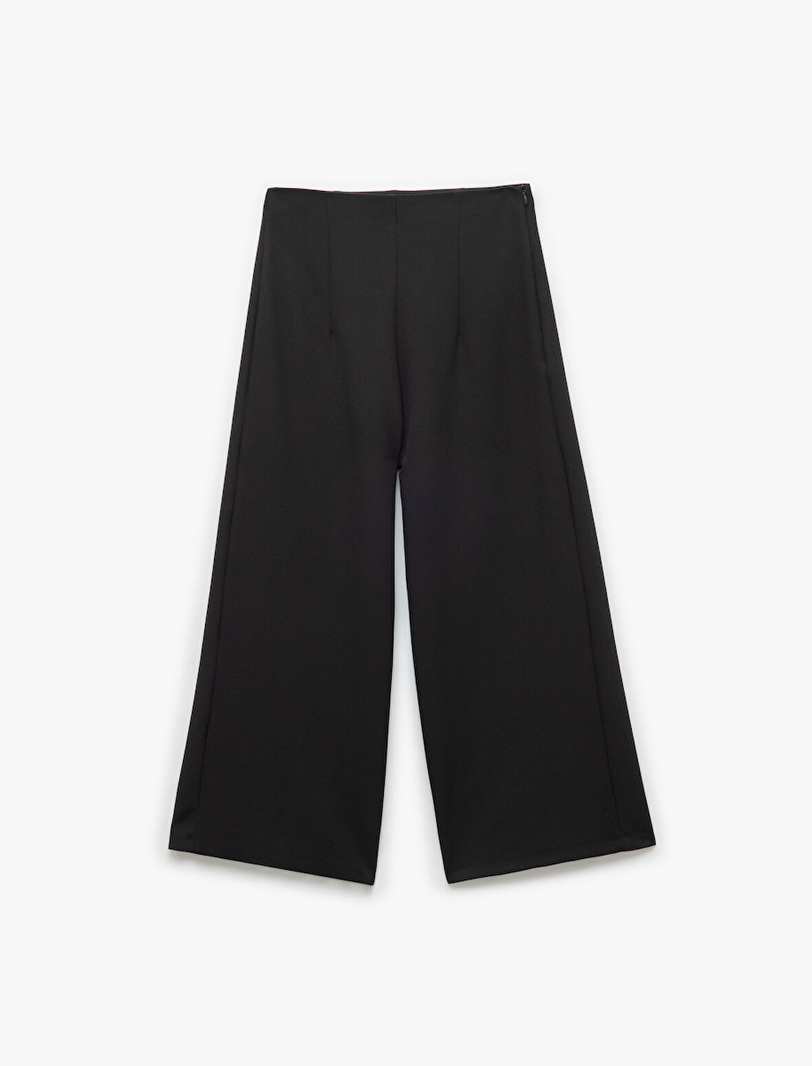 Yüksek Bel Culotte Fit Kısa Geniş Paça Kumaş Pantolon