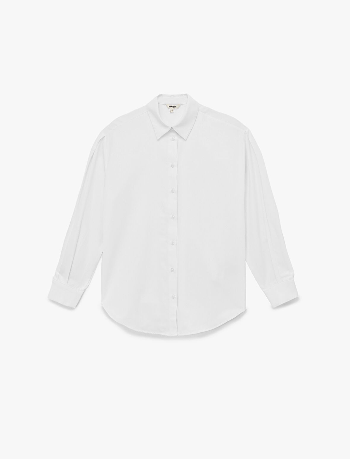 Regular Fit Pile Detaylı Uzun Kollu Poplin Gömlek