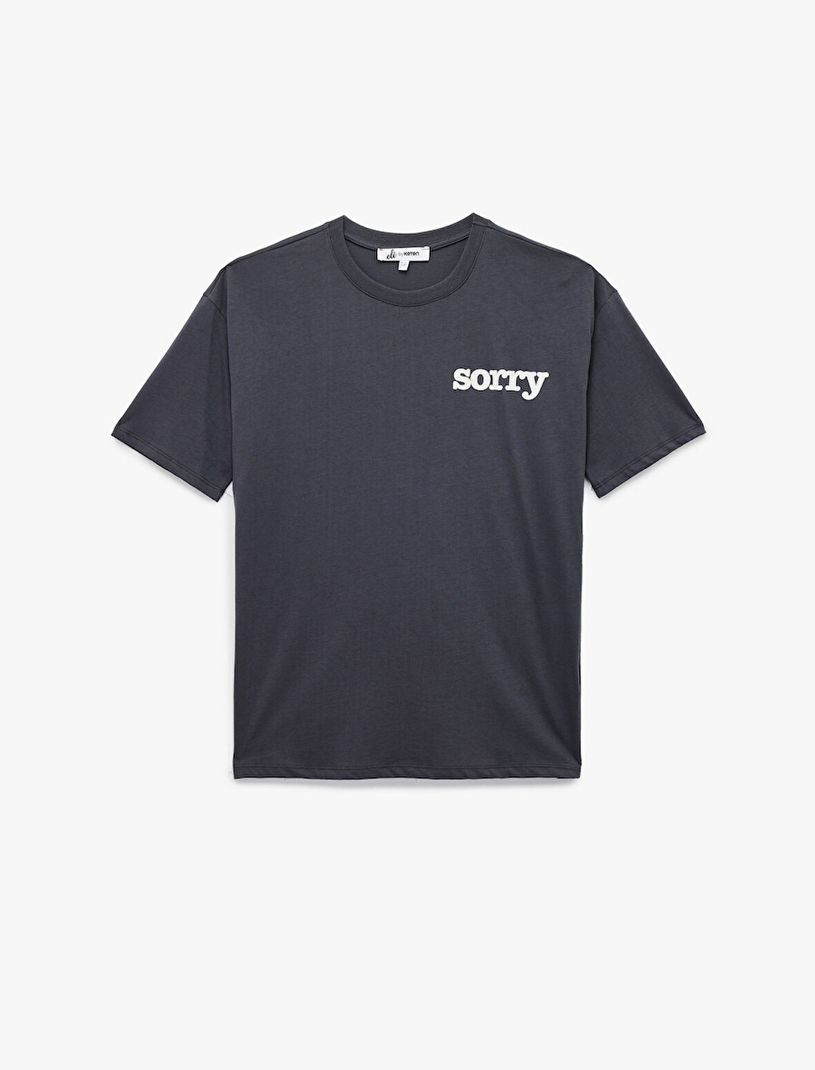 Pamuklu Kısa Kollu Bisiklet Yaka Baskılı Tişört