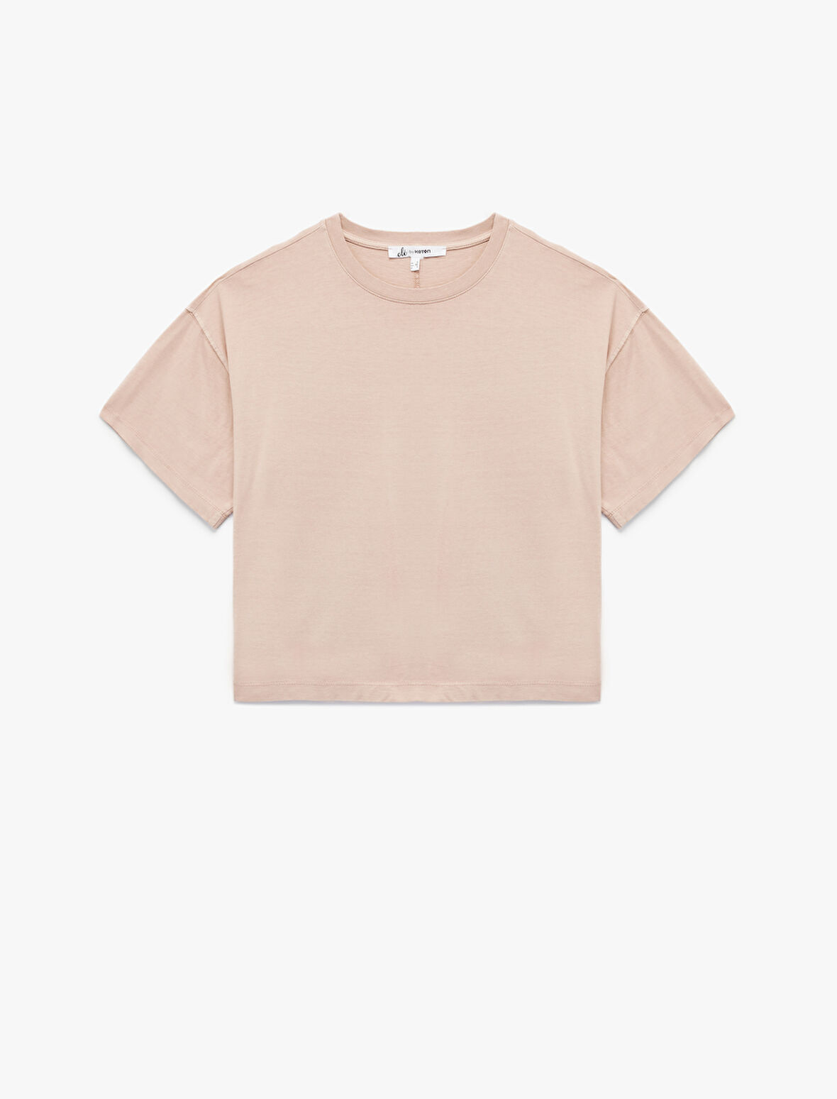 Kısa Kollu Bisiklet Yaka Pamuklu Yıkamalı Oversize Tişört