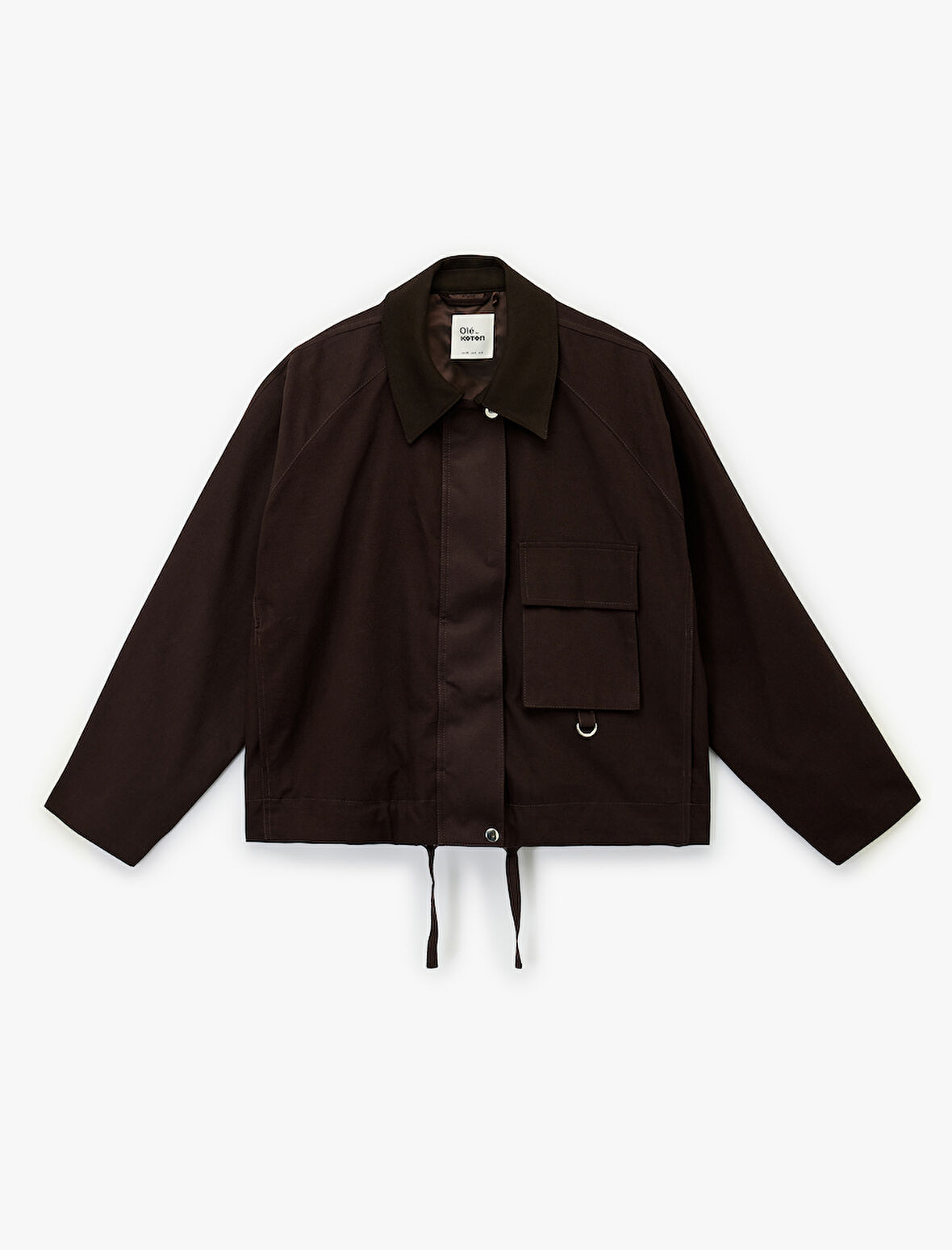 Oversize Çıtçıt Düğmeli Cep Detaylı Fermuarlı Mevsimlik Ceket