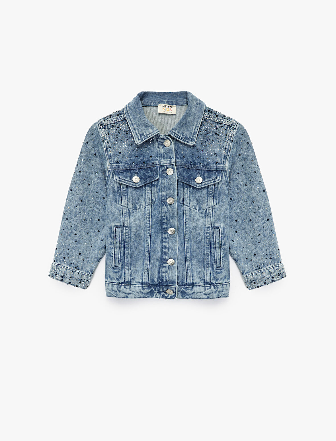 Pamuklu Kapaklı Cepli Düğmeli Uzun Kollu Denim Ceket