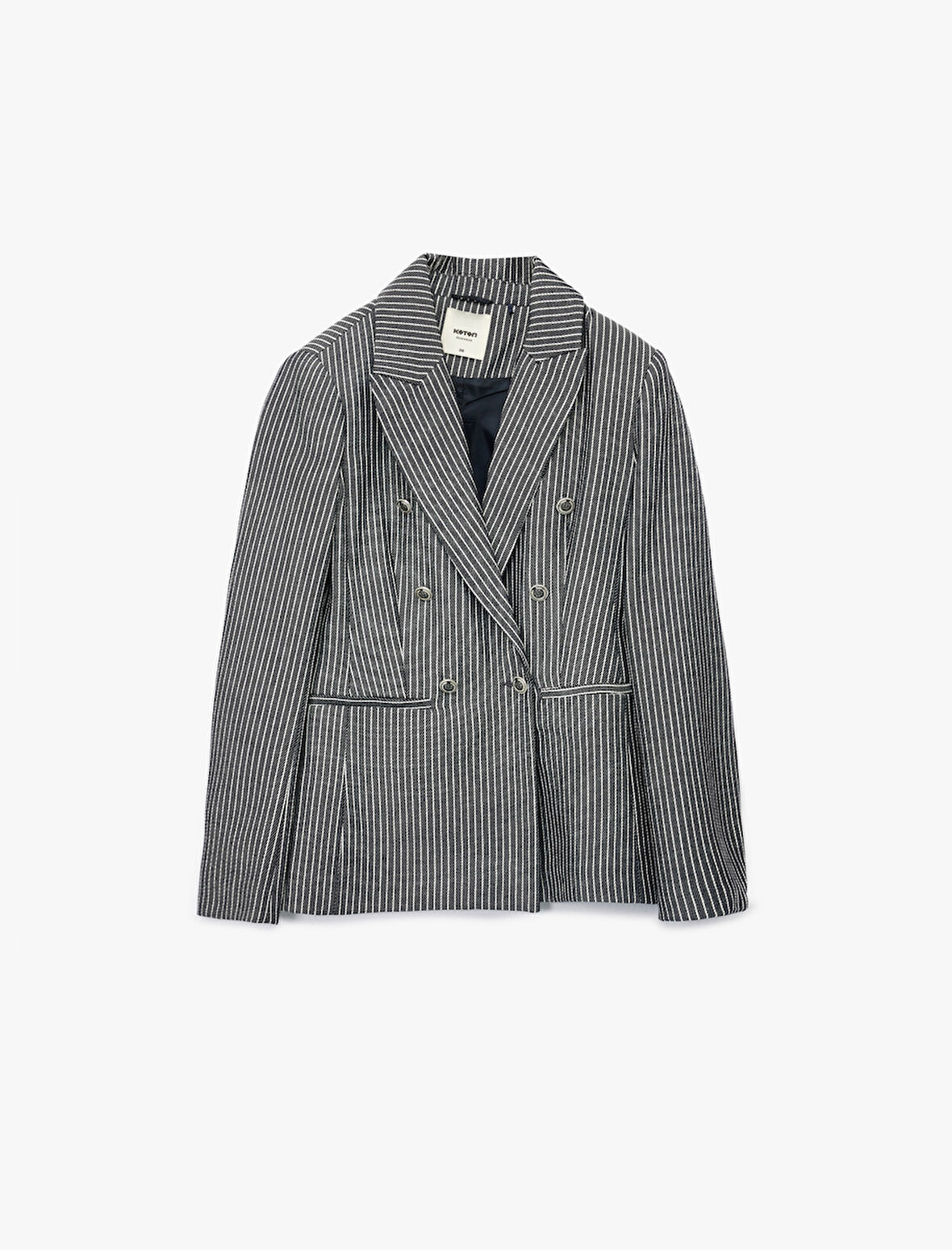 Slim Fit Cepli Uzun Kollu Kruvaze Blazer Ceket