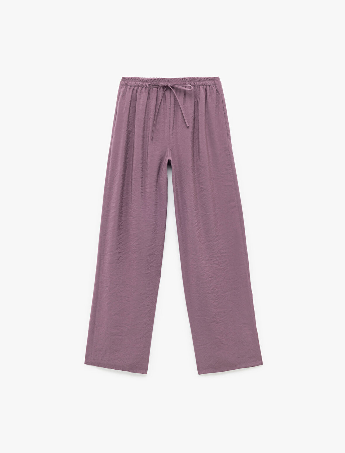 Modal Kumaş Normal Bel Cepli Düz Bol Paça Pantolon