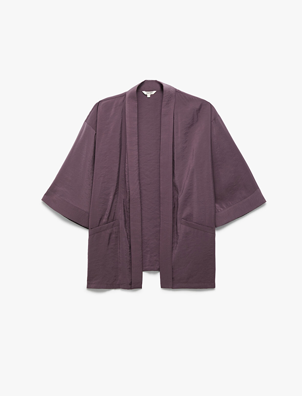 Modal Kumaş Cepli 3/4 Geniş Kollu Kimono