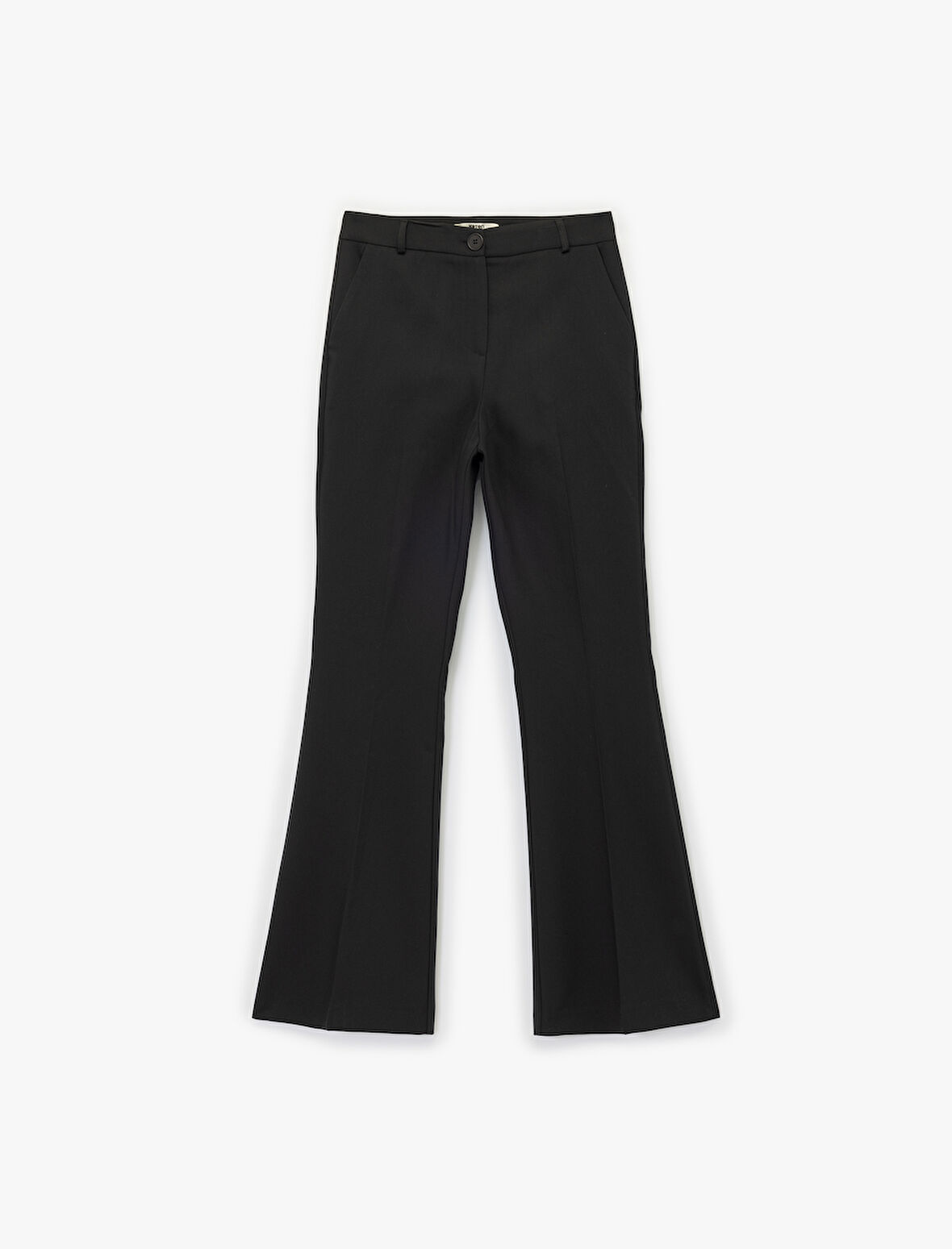 Slim Fit Standart Bel Cepli Geniş İspanyol Paça Kumaş Pantolon