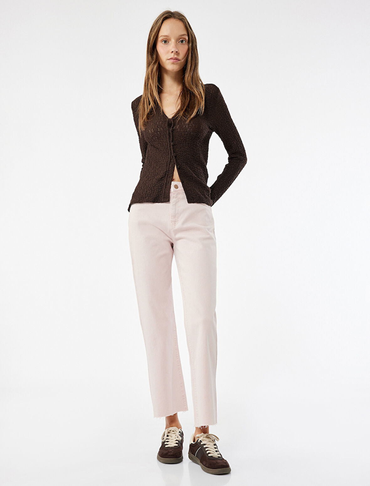 Kesik Paça Basic Denim Pantolon