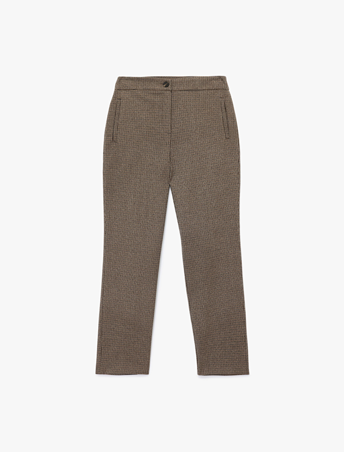 Regular Fit Normal Bel Ekose Cigarette Pantolon