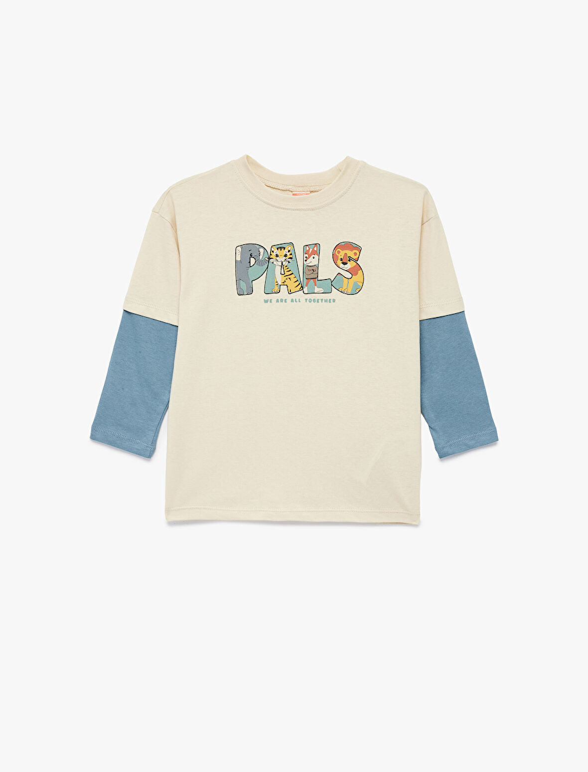 Pamuklu Uzun Çıkma Kol Oversize Bisiklet Yaka Baskılı Tişört