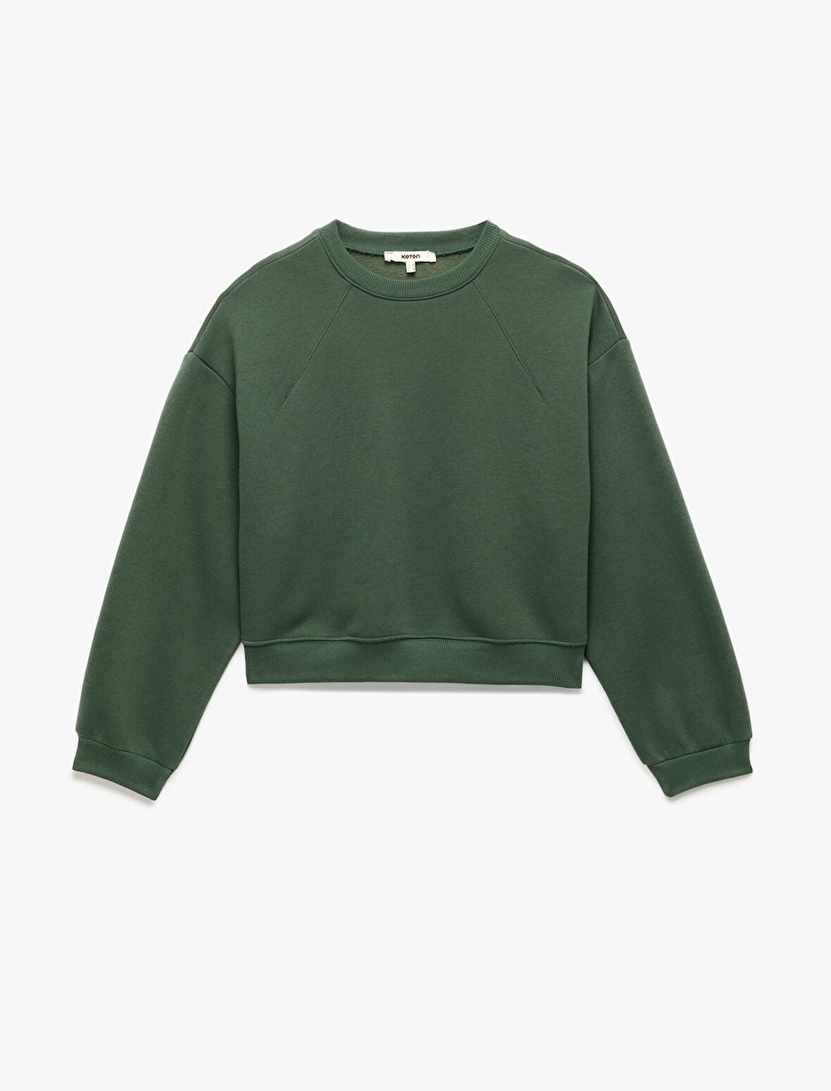 Regular Fit Üç İplik Uzun Kollu Bisiklet Yaka Basic Sweatshirt