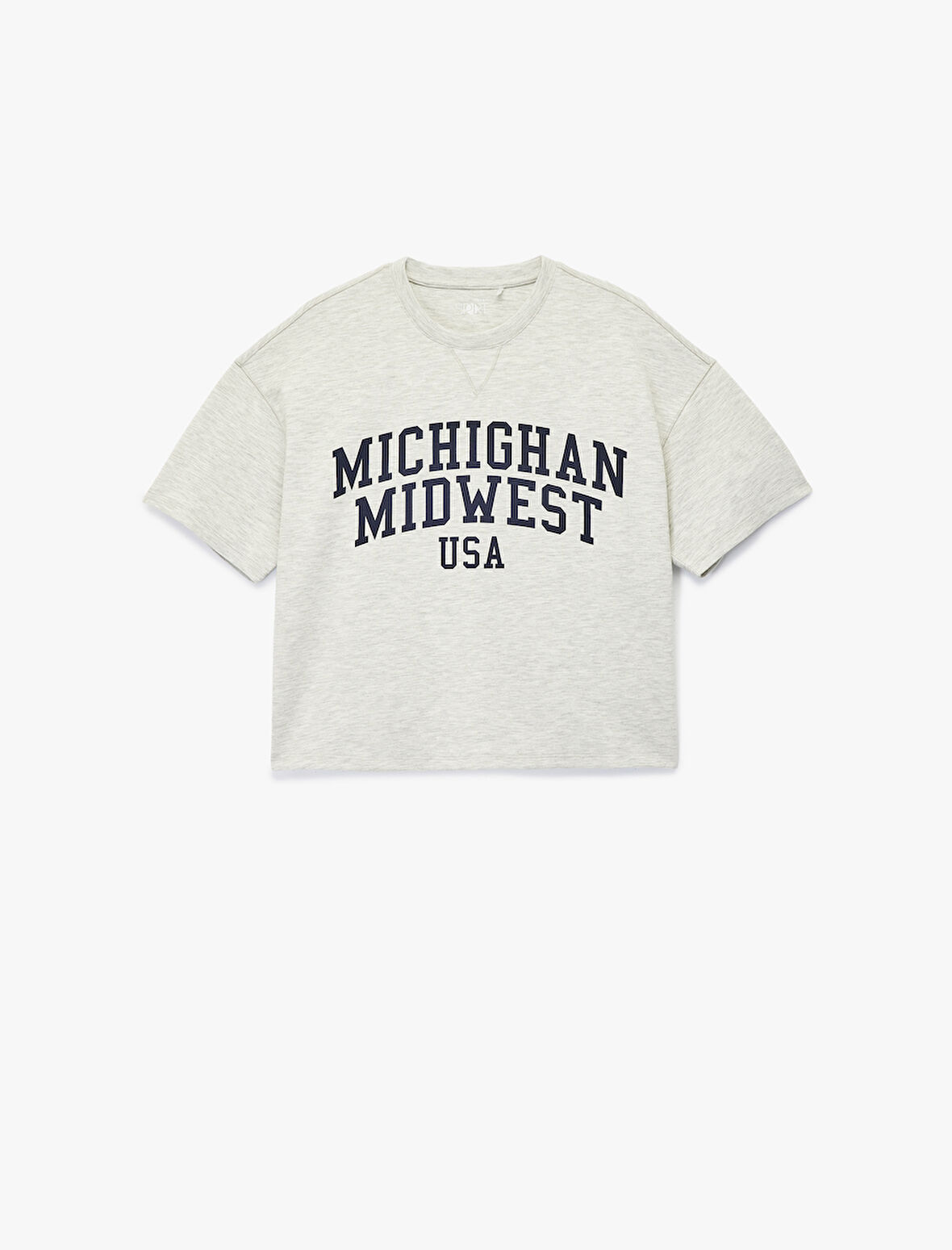 Kısa Kollu Bisiklet Yaka Oversize Spor Sweatshirt