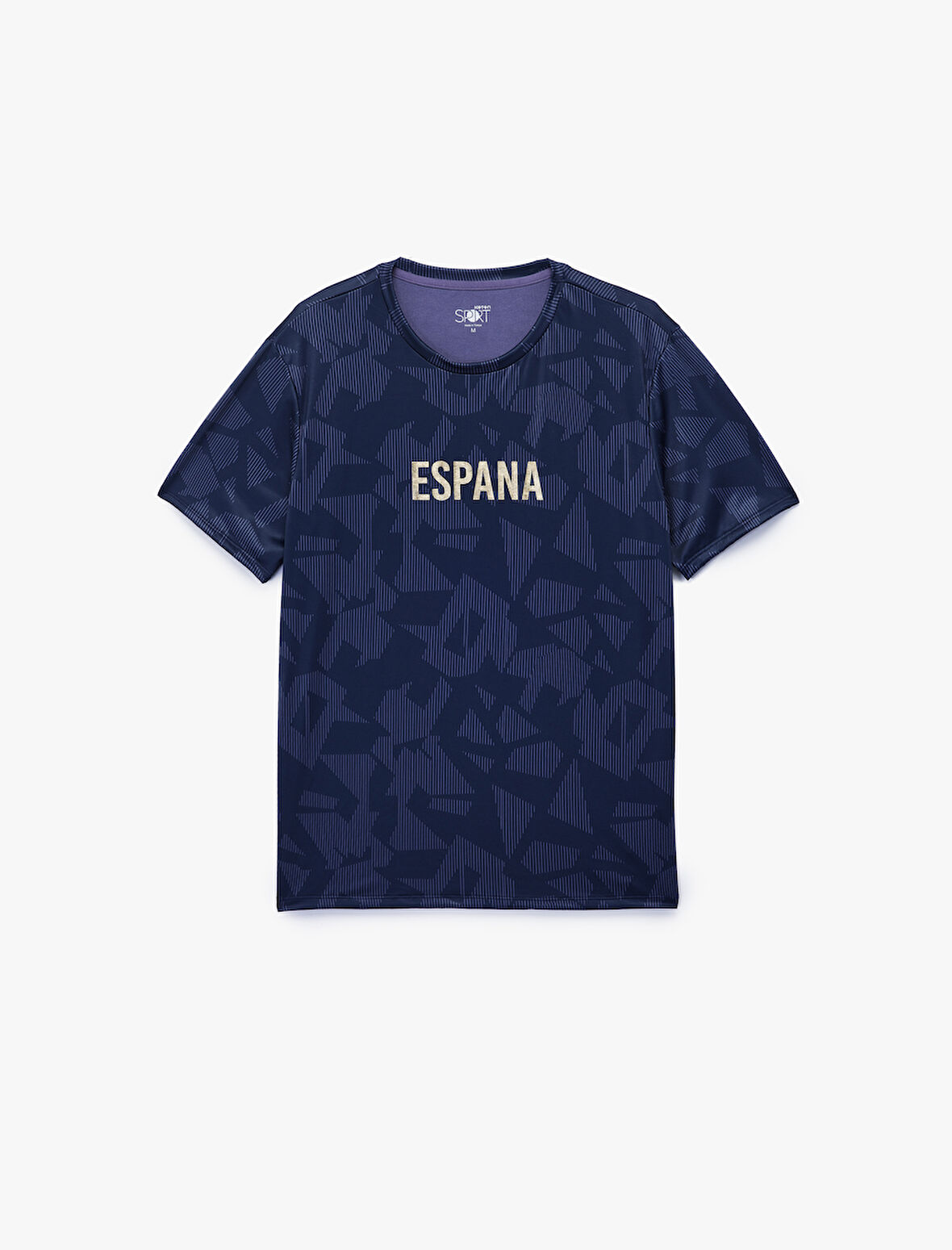 Kısa Kollu Rahat Kalıp Bisiklet Yaka Baskılı Spor Tişört