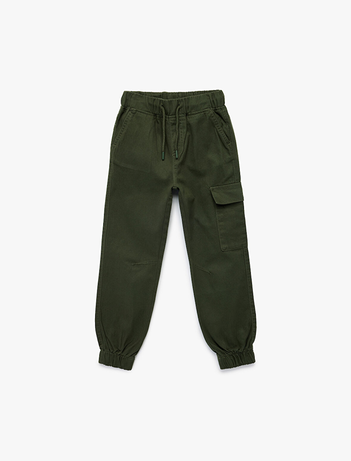 Pamuklu Gabardin Beli Bağcıklı Kargo Pantolon