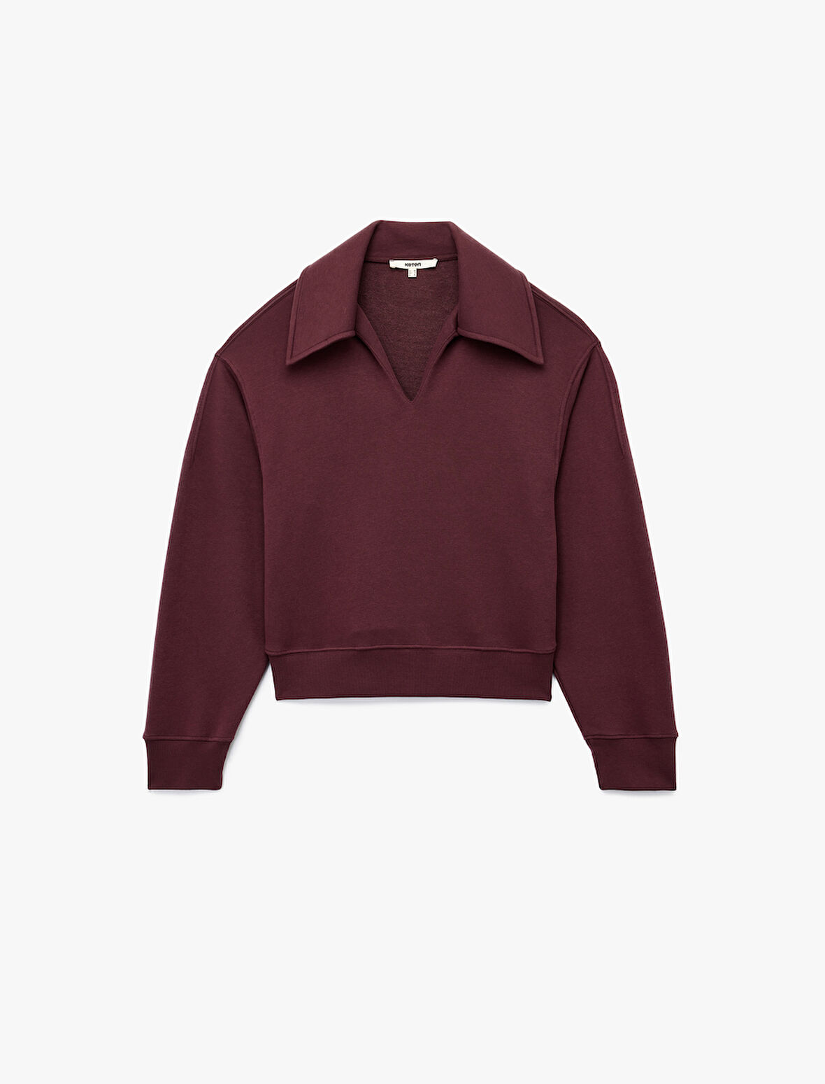 Regular Fit Üç İplik Uzun Kollu Polo Yaka Sweatshirt