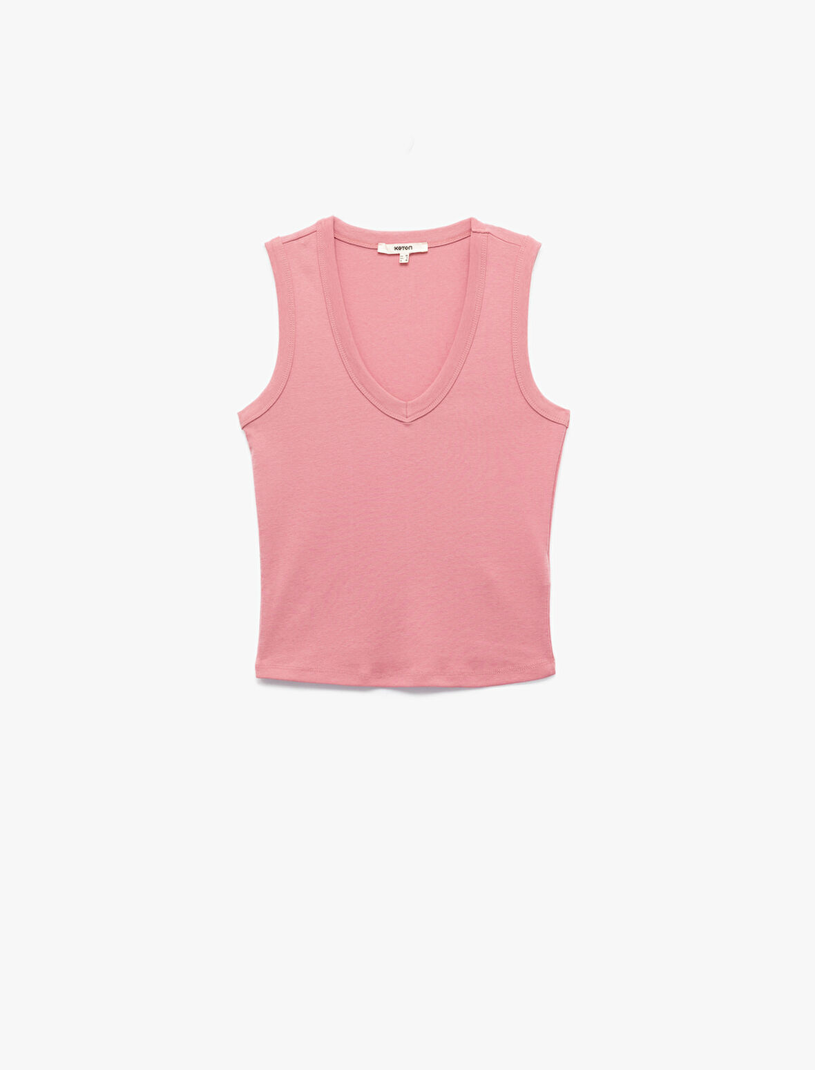 Slim Fit Bisiklet Yaka Pamuklu Ribanalı Kolsuz Bluz
