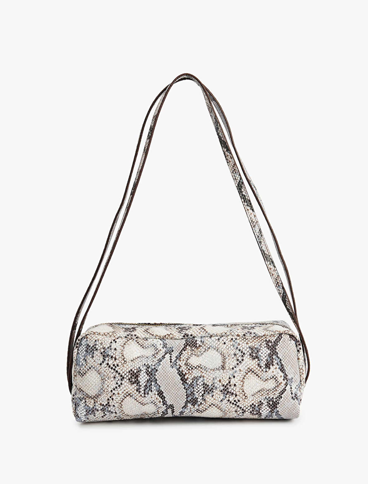 Suni Deri Yılan Derisi Desenli Omuz Çantası