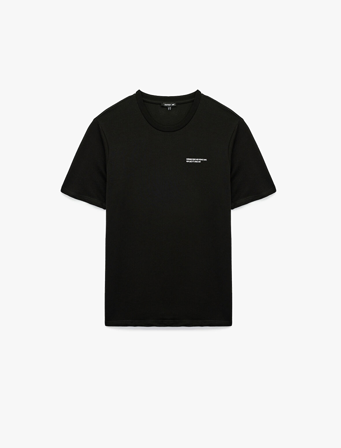 Regular Fit Kısa Kollu Bisiklet Yaka Baskılı Pamuklu Spor Tişört