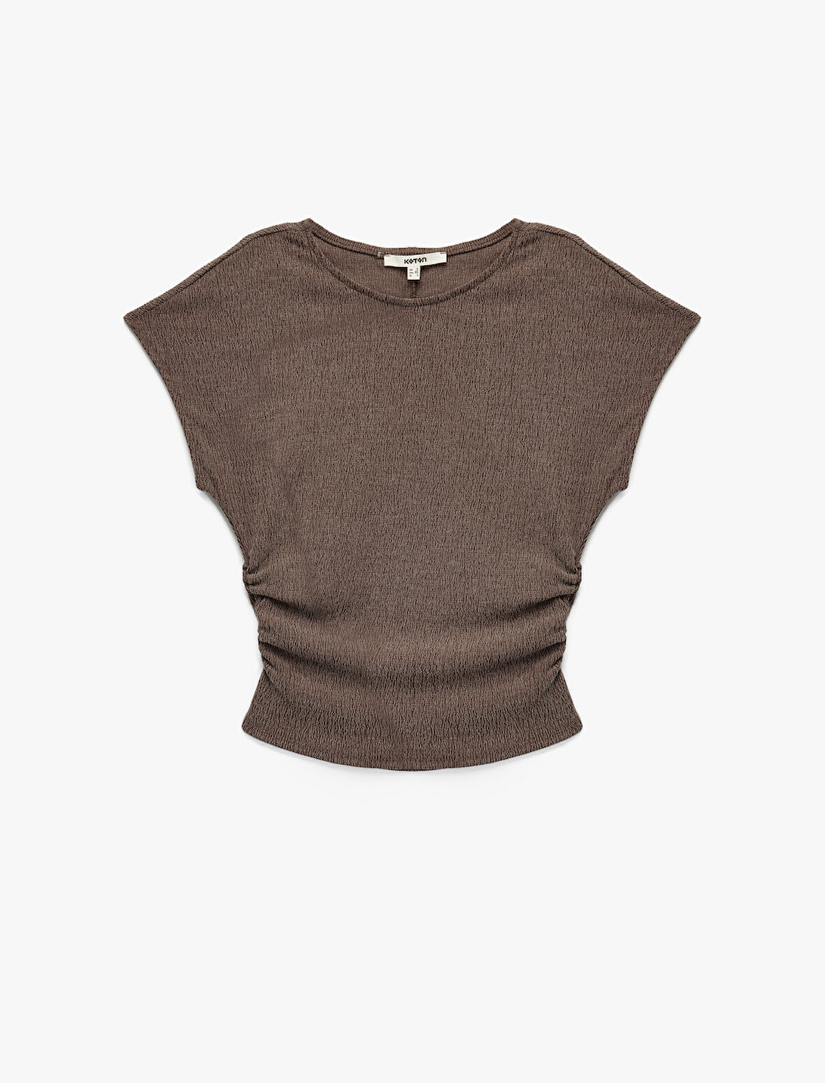 Bürümcük Kumaş Slim Fit Kısa Kollu Bisiklet Yaka Tişört