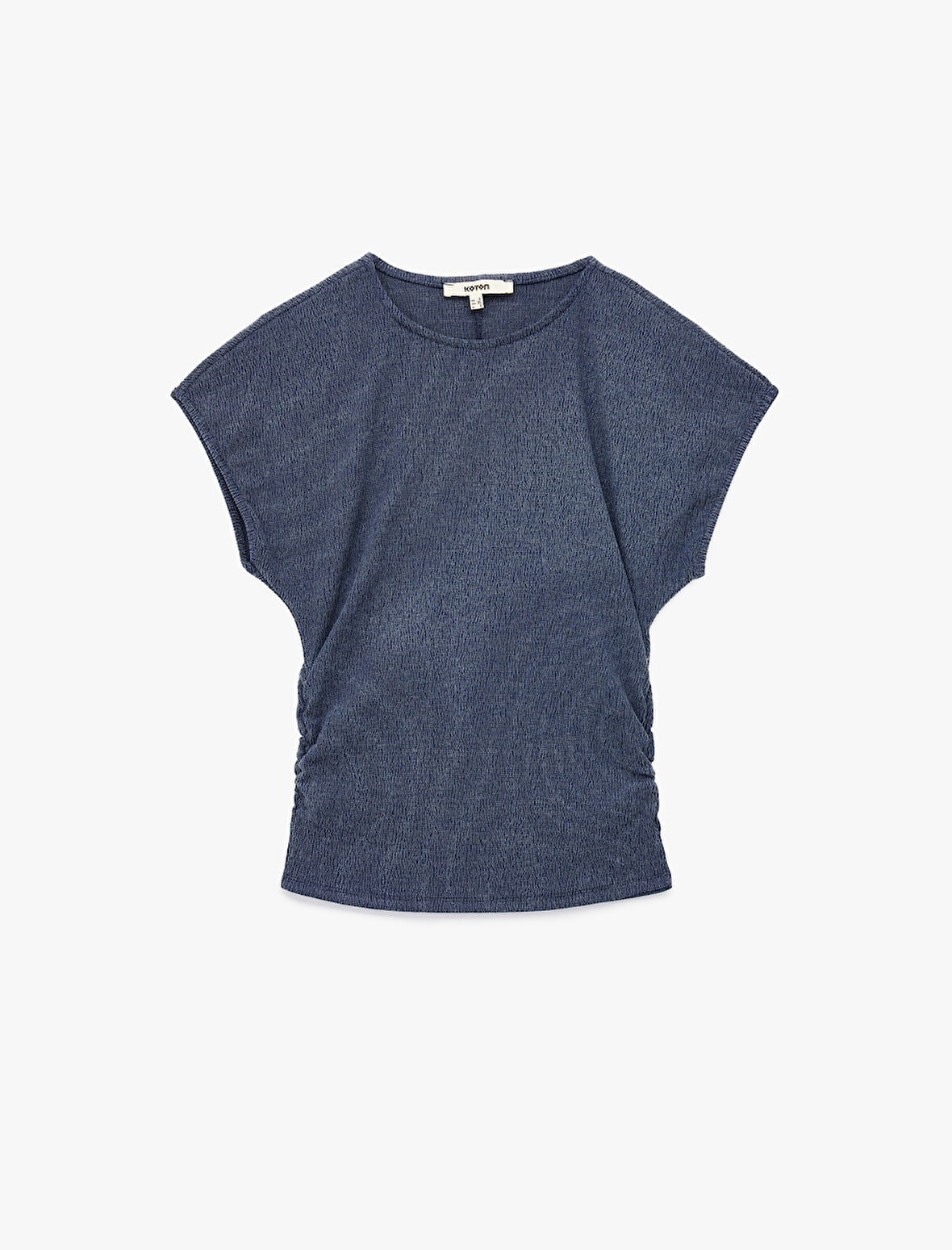 Bürümcük Kumaş Slim Fit Kısa Kollu Bisiklet Yaka Tişört