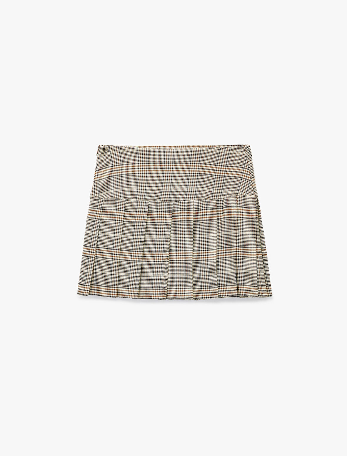 Kalın Piliseli Ekose Mini Etek