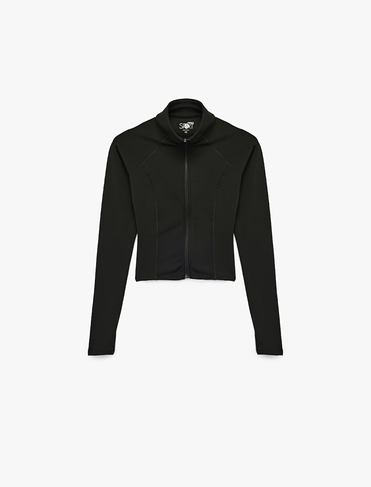 Fermuarlı Uzun Kollu Dik Yaka Slim Fit Spor Sweatshirt