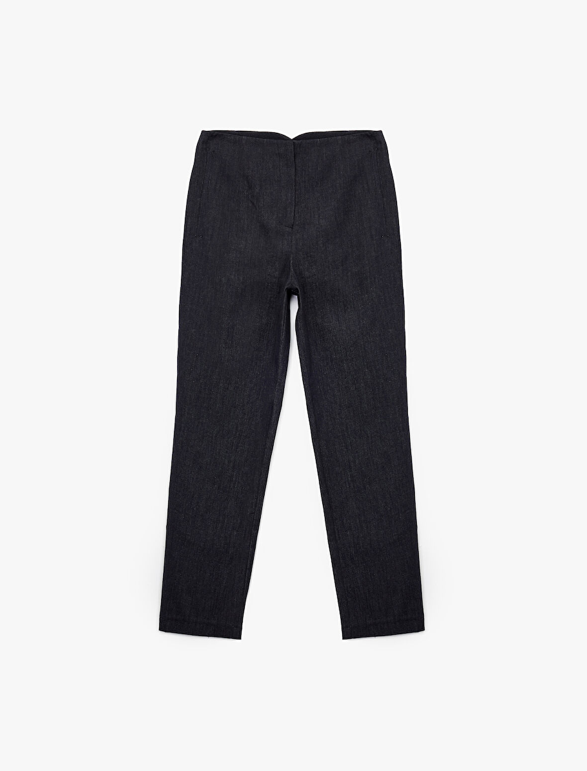 Yüksek Bel Regular Fit Bel Detaylı Cigarette Pantolon