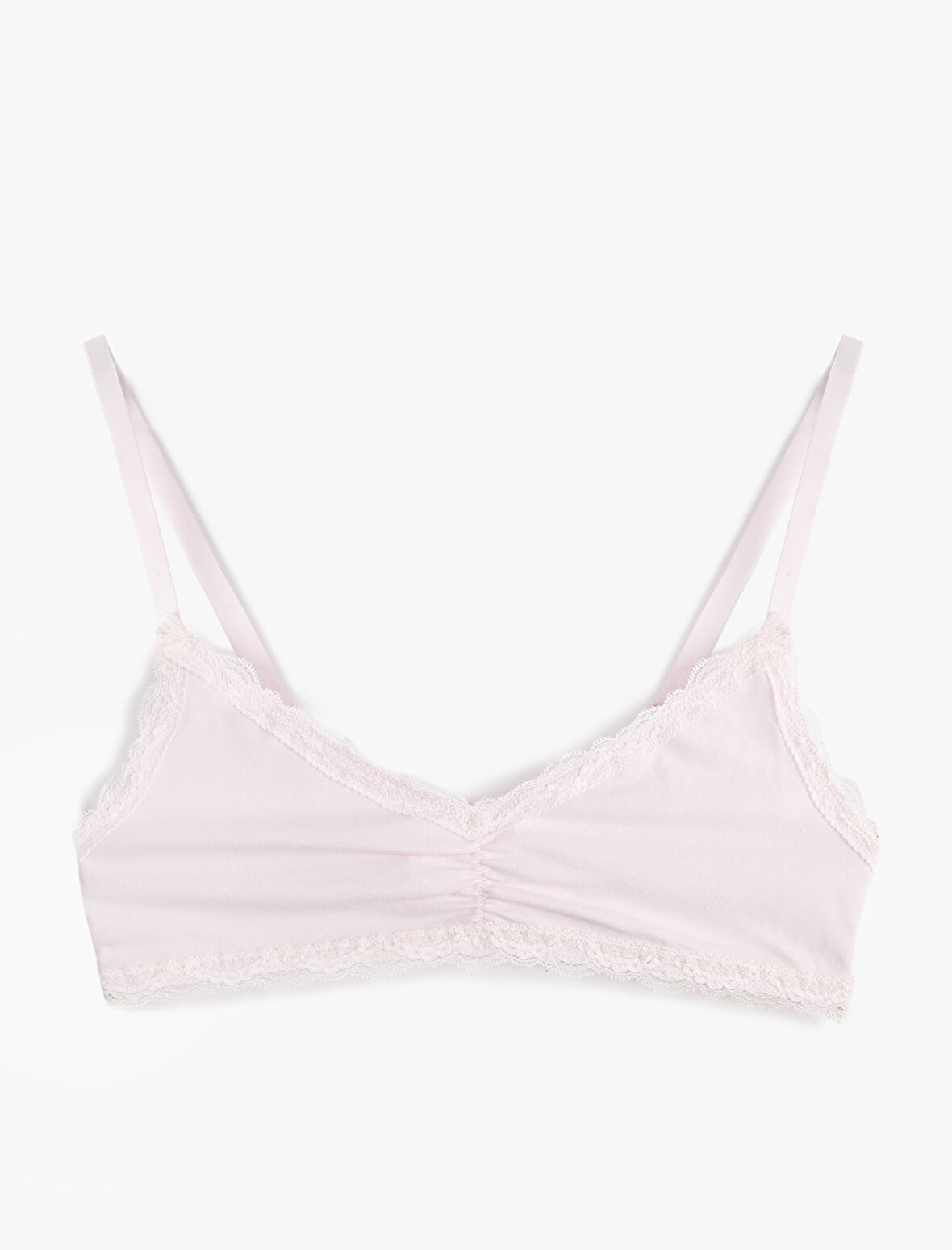 Rahat Kalıp Dolgusuz Pamuklu Balensiz Dantel Detaylı Sütyen