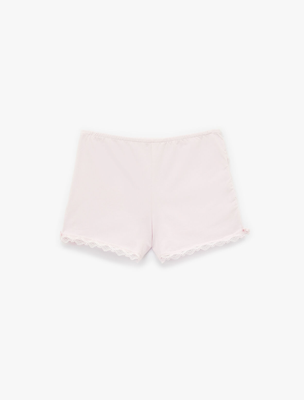 Dantel Detaylı Beli Lastikli Pamuklu Şort