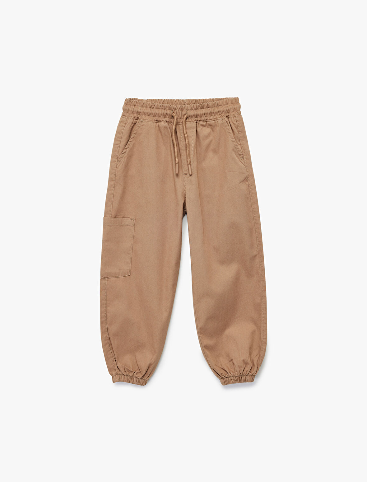 Pamuklu Gabardin Beli Bağcıklı Kargo Cepli Jogger Pantolon