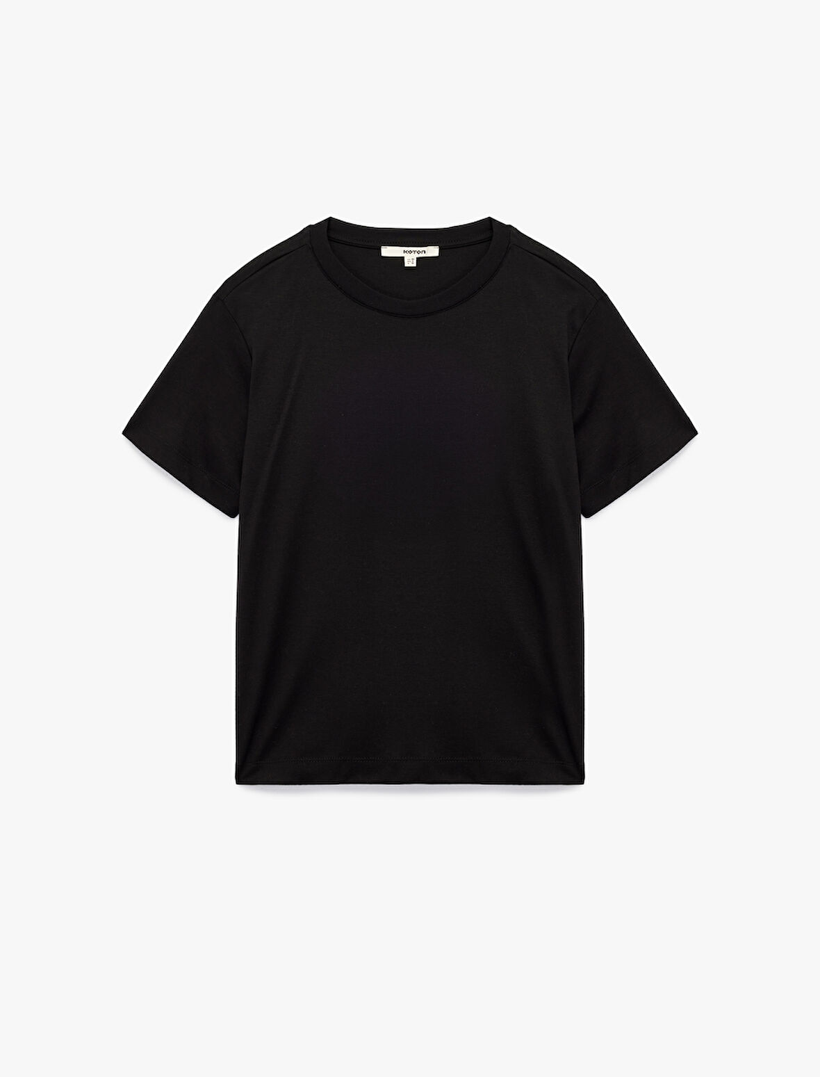 Pamuk Modal Karışımlı Slim Fit Kısa Kollu Bisiklet Yaka Basic Tişört