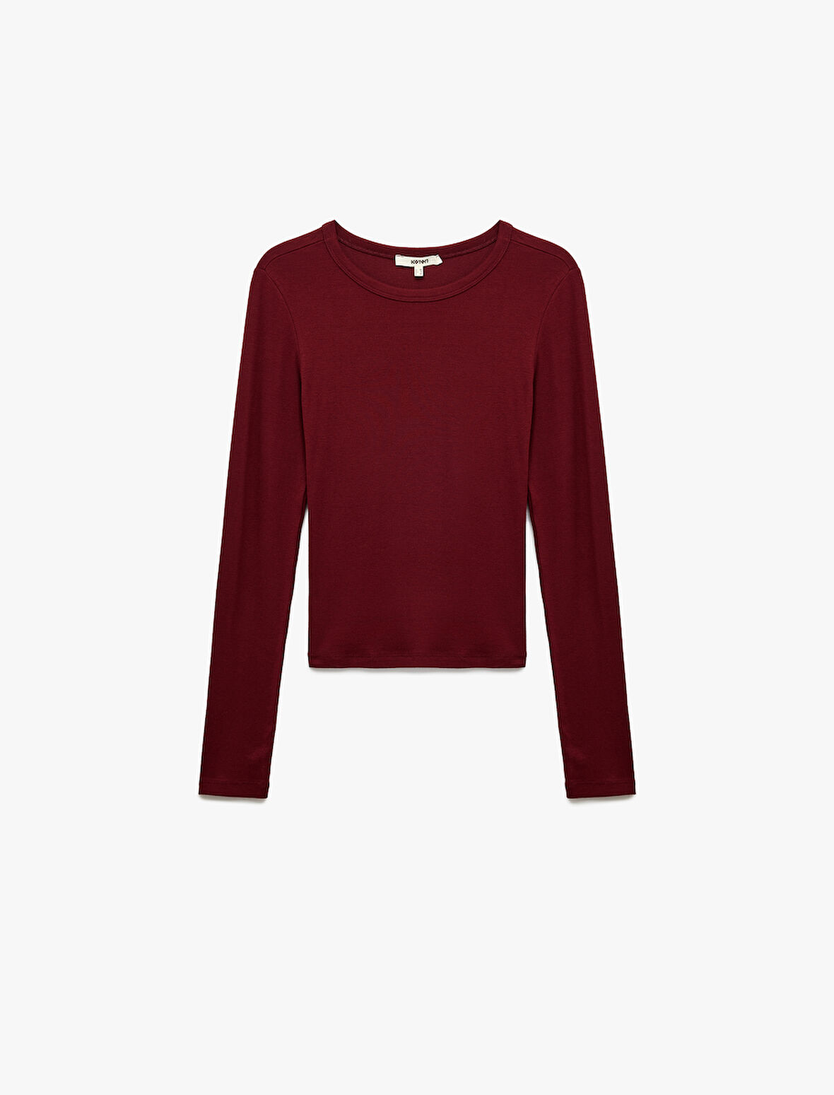 Slim Fit Uzun Kollu Bisiklet Yaka Viskon Tişört