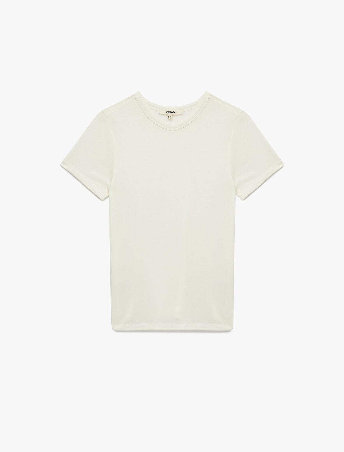 Viskon Kumaş Slim Fit Kısa Kollu Bisiklet Yaka Basic Tişört