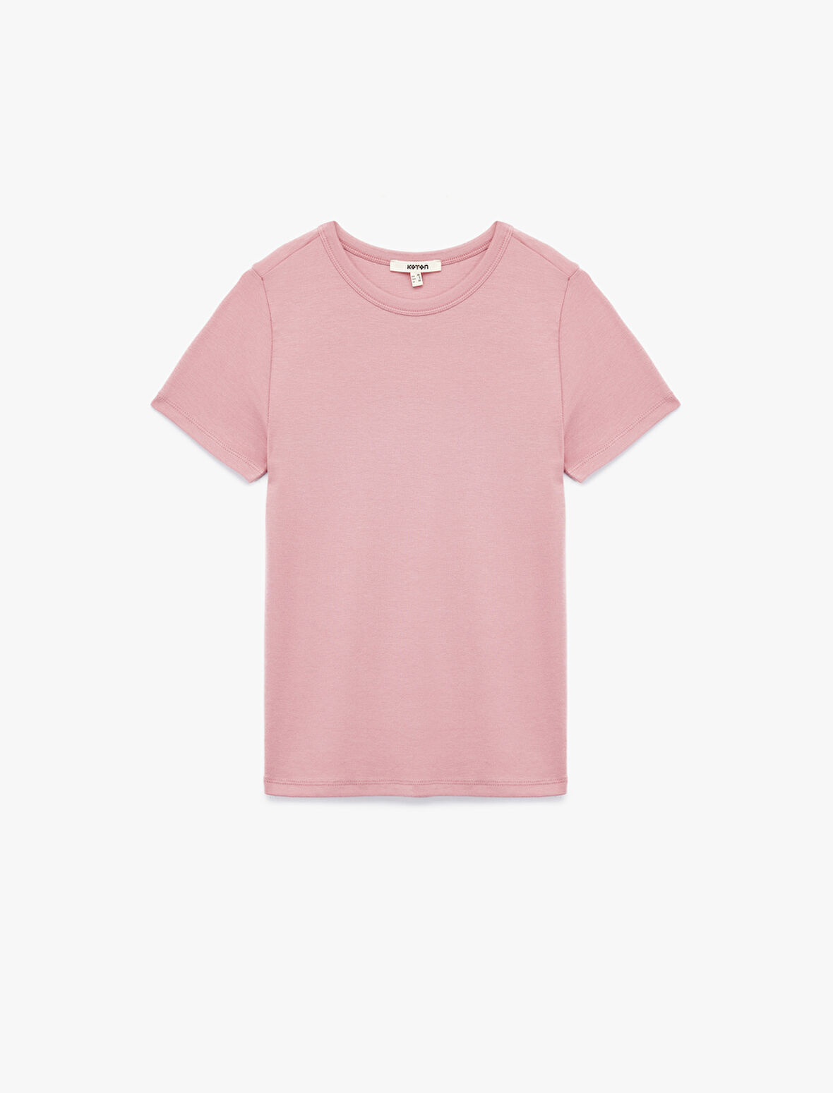 Viskon Kumaş Slim Fit Kısa Kollu Bisiklet Yaka Basic Tişört