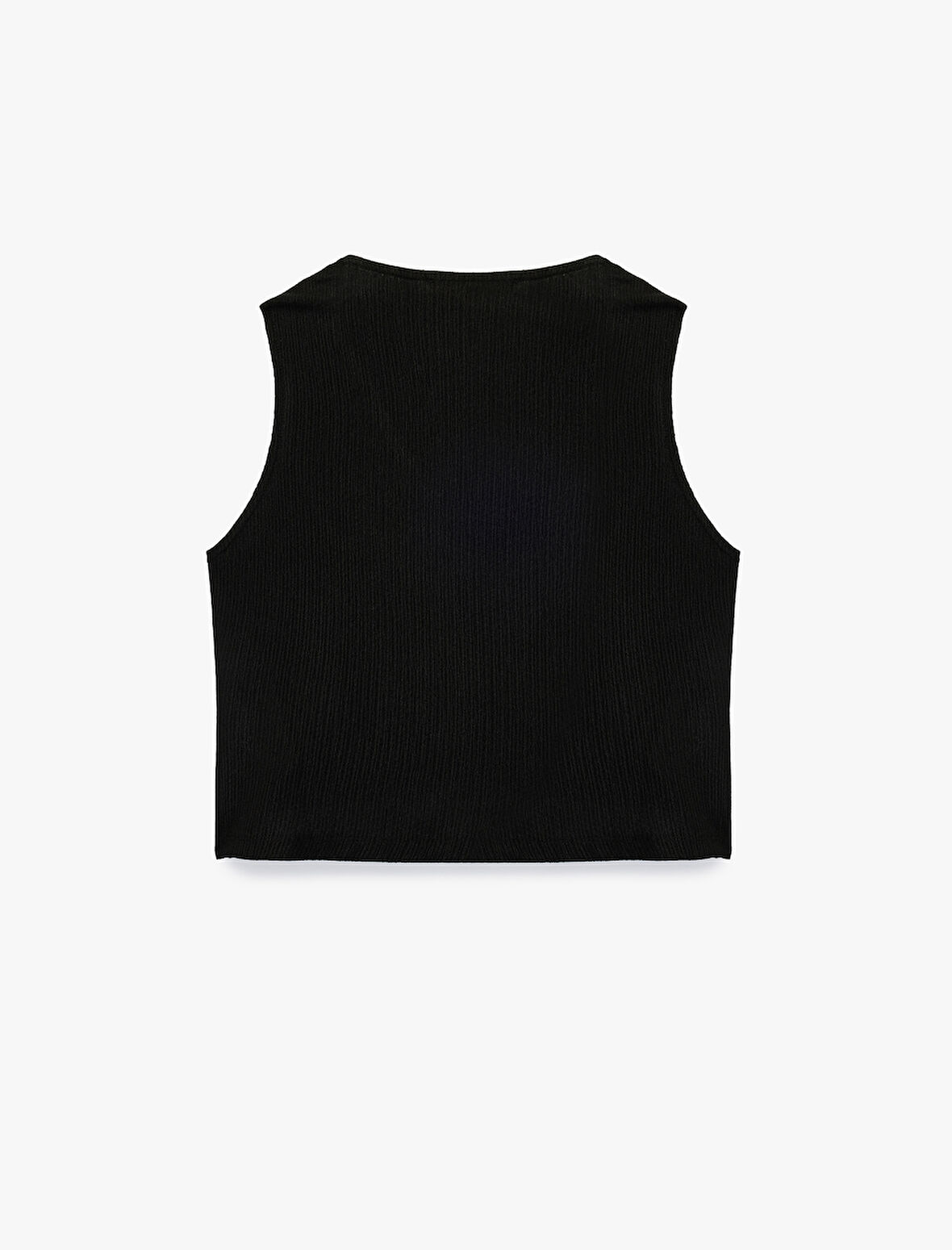 Bürümcük Kumaş Dokulu V Yaka Düğmeli Yelek