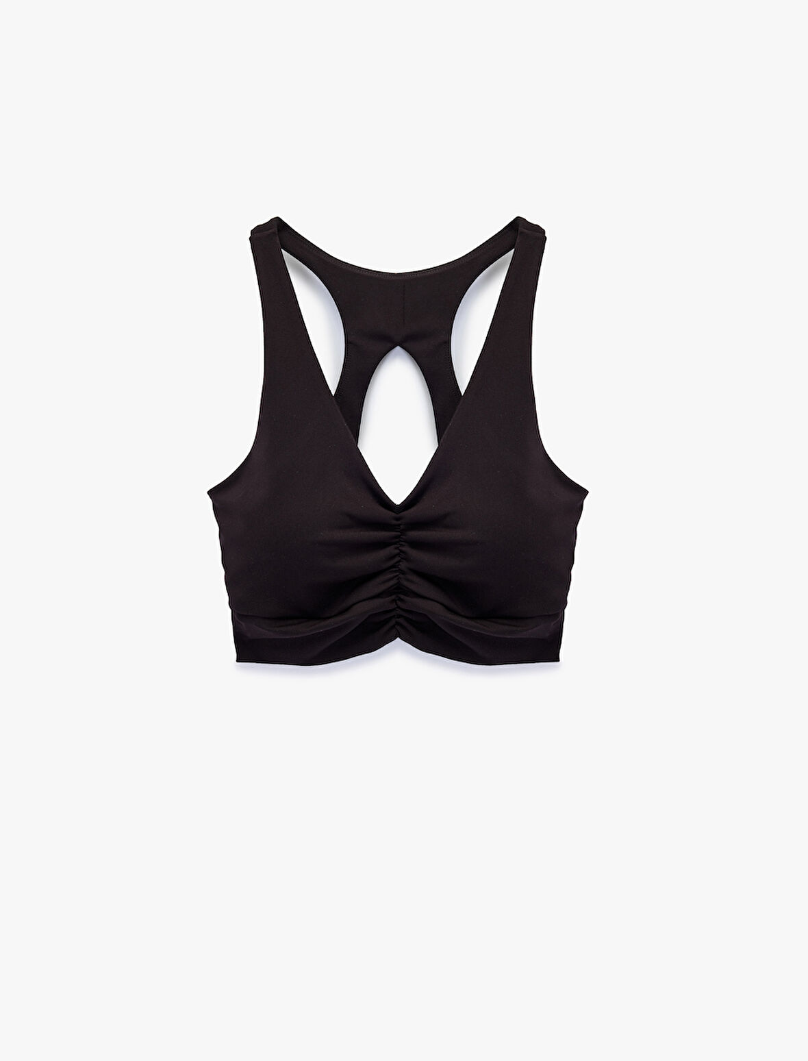 Kolsuz V Yaka Pencere Detaylı Sporcu Sütyeni