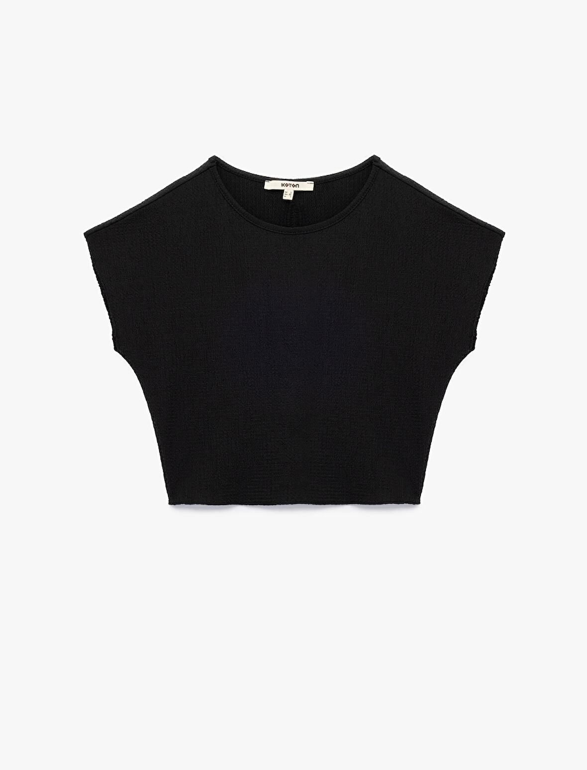 Kısa Yarasa Kollu Bisiklet Yaka Tişört