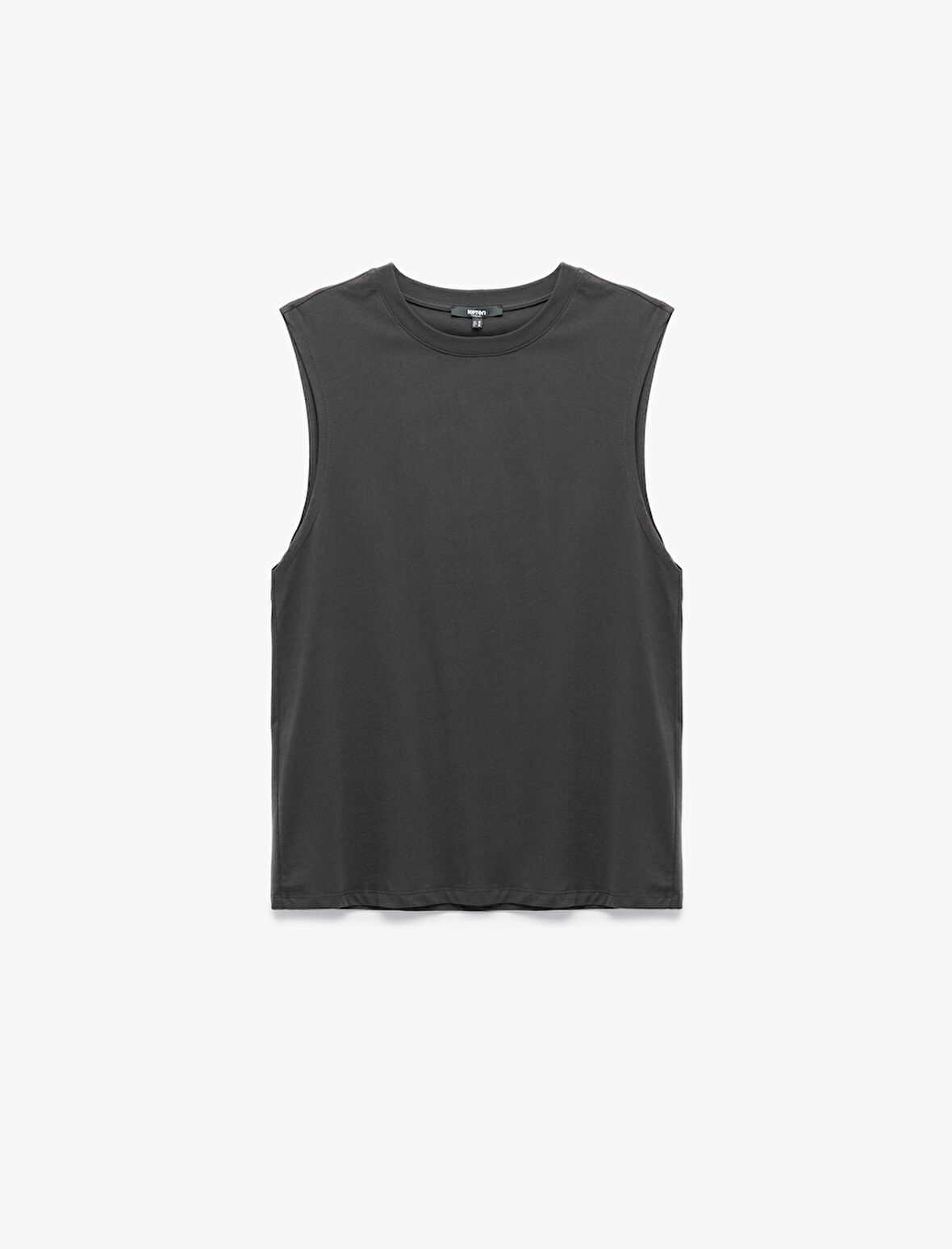 Bisiklet Yaka Regular Fit Pamuklu Kolsuz Tişört