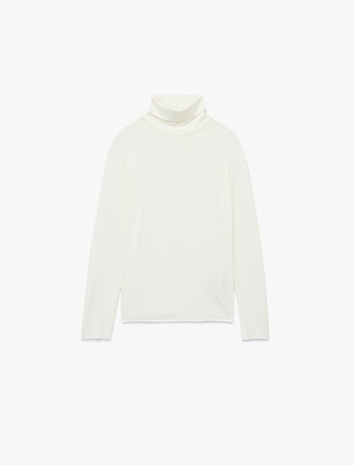 Slim Fit Viskon Kumaş Uzun Kollu Balıkçı Yaka Tişört