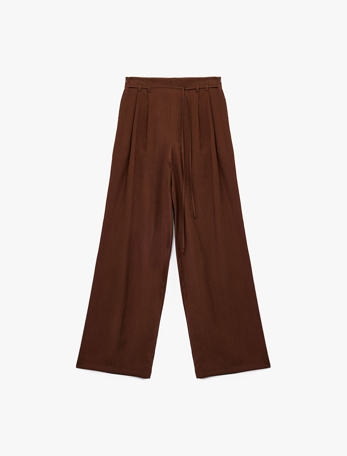 Modal Kumaş Cepli Beli Bağcıklı Geniş Paça Palazzo Pantolon