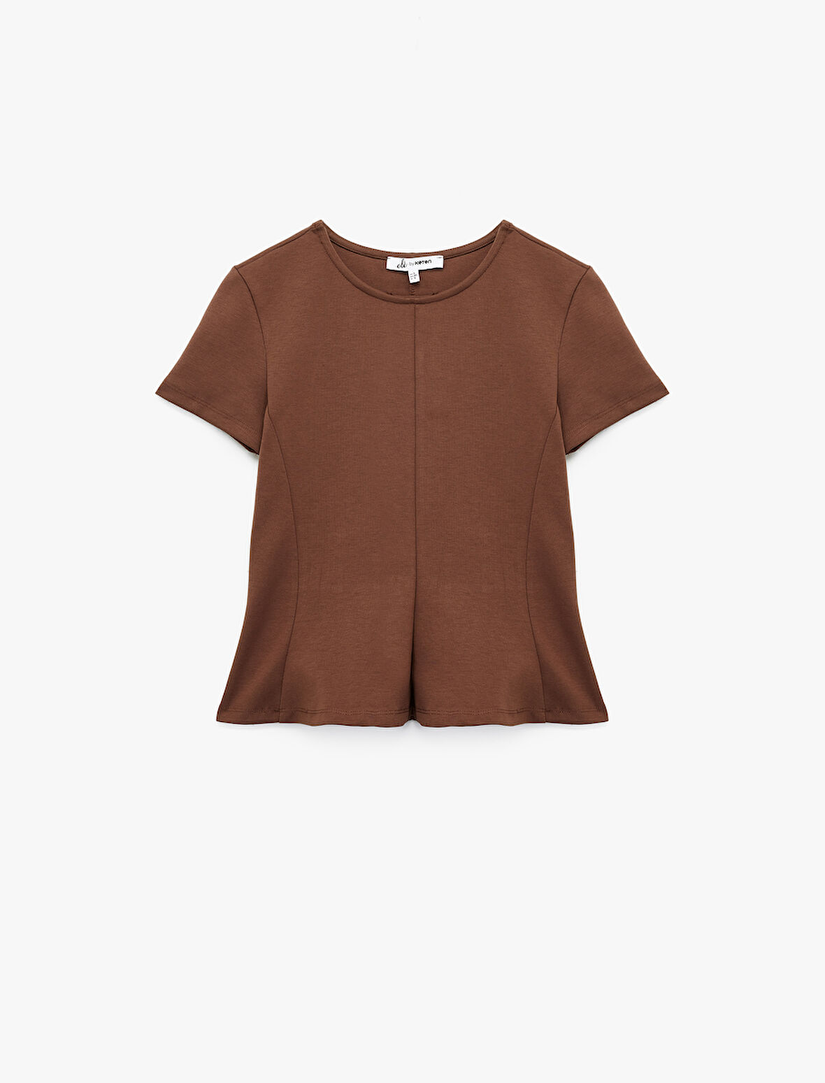 Kısa Kollu Bisiklet Yaka Volanlı Bluz