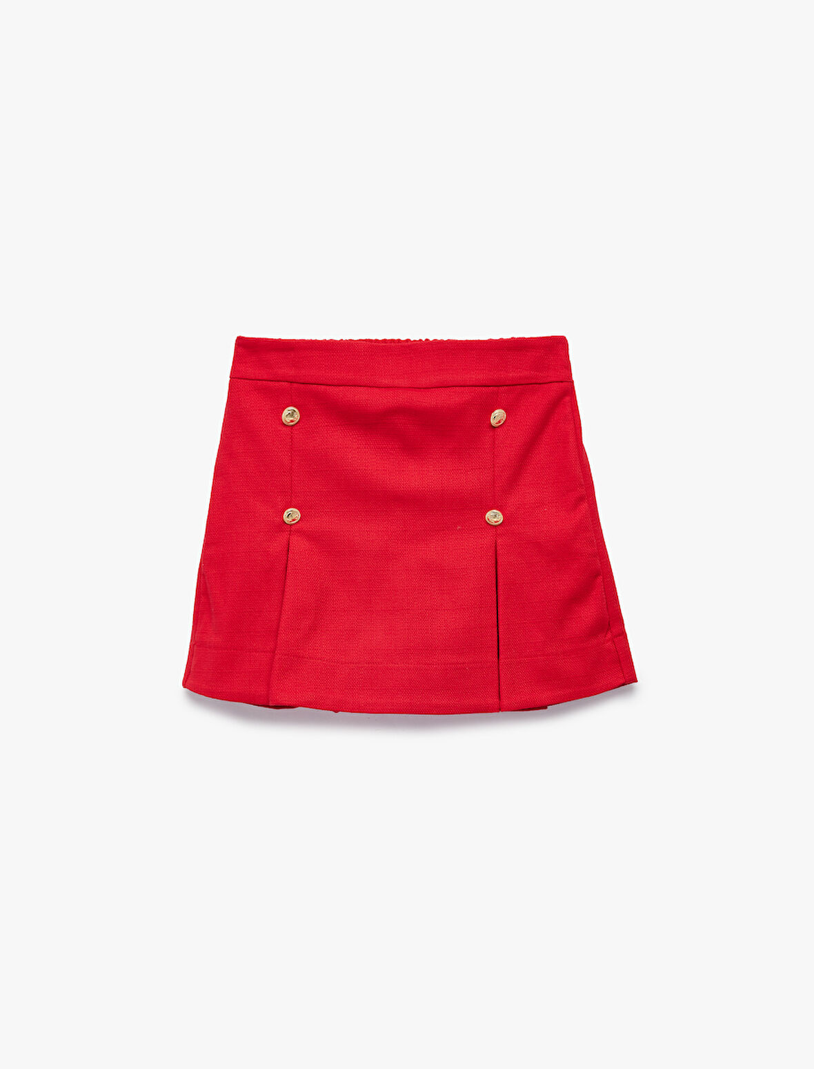 Düğme Detaylı Pamuklu Tüvit Yüksek Bel Şort Etek